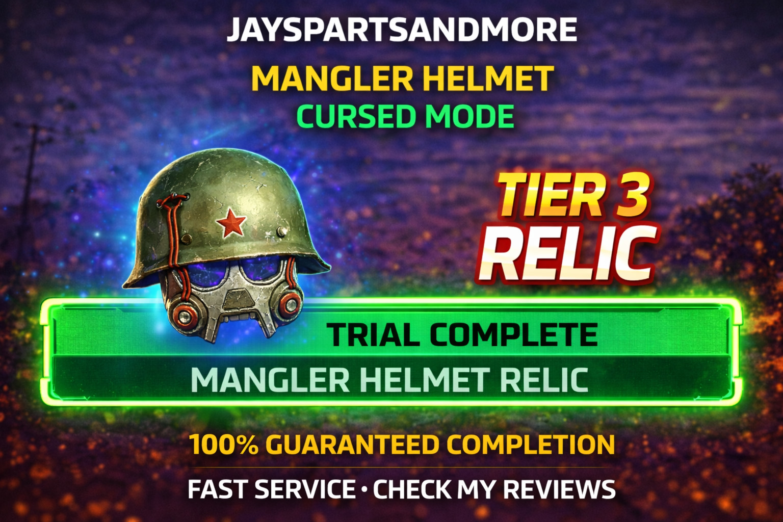 Mangler Helmet Tier 3 Relic Paradox Junction Cursed Mode Carry FAST BO7 Zombies