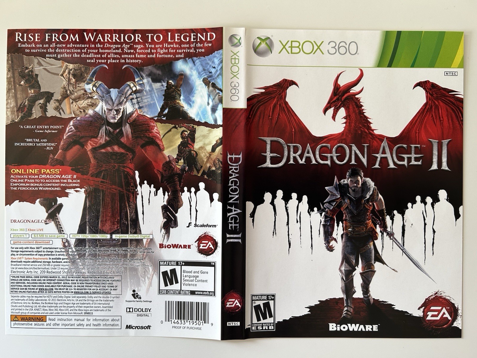 Dragon Age II (Microsoft Xbox 360, 2011) *CIB*