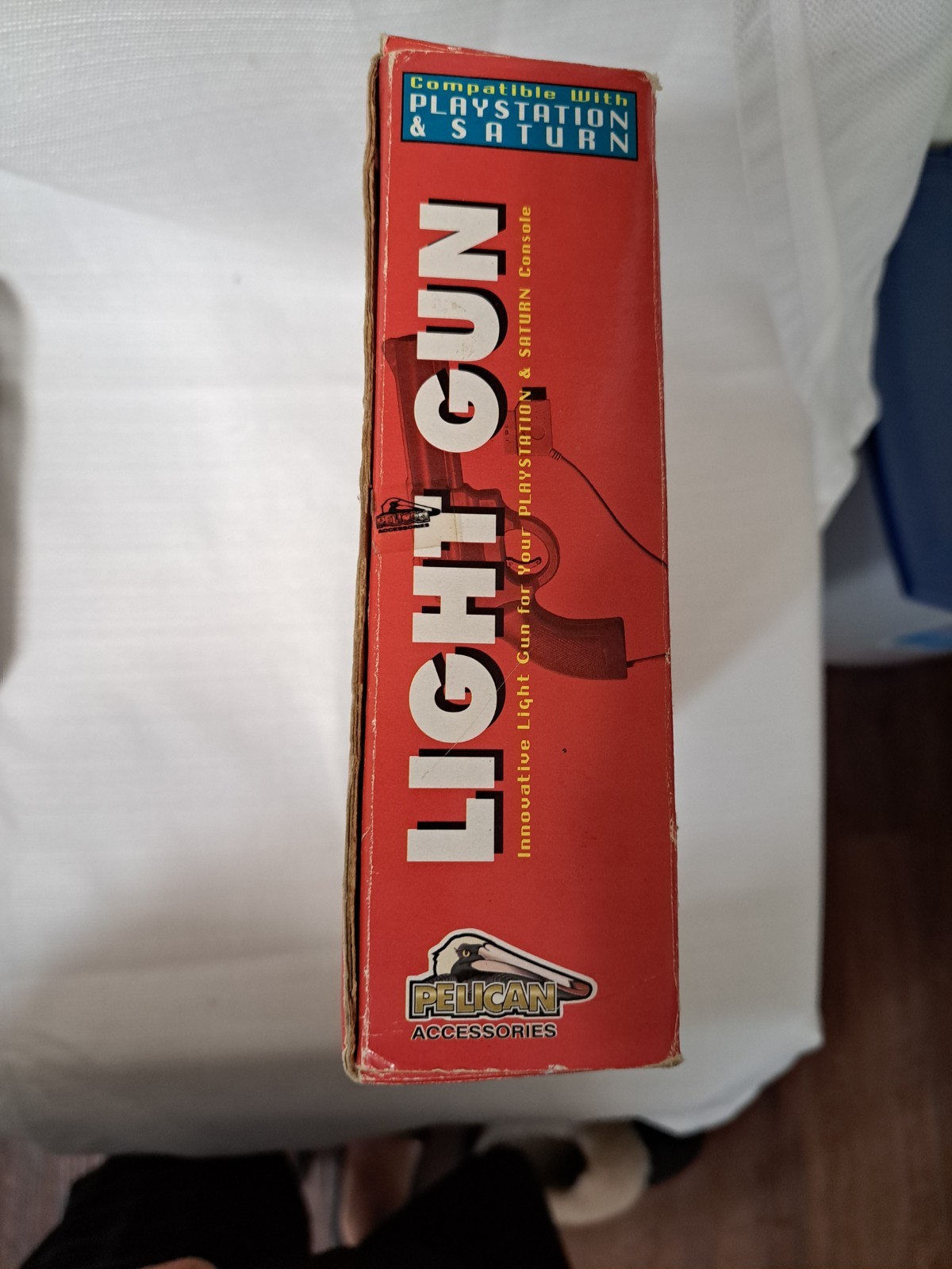 RARE!!! playstation 1 & sega saturn universal light gun new open box+ps1 console