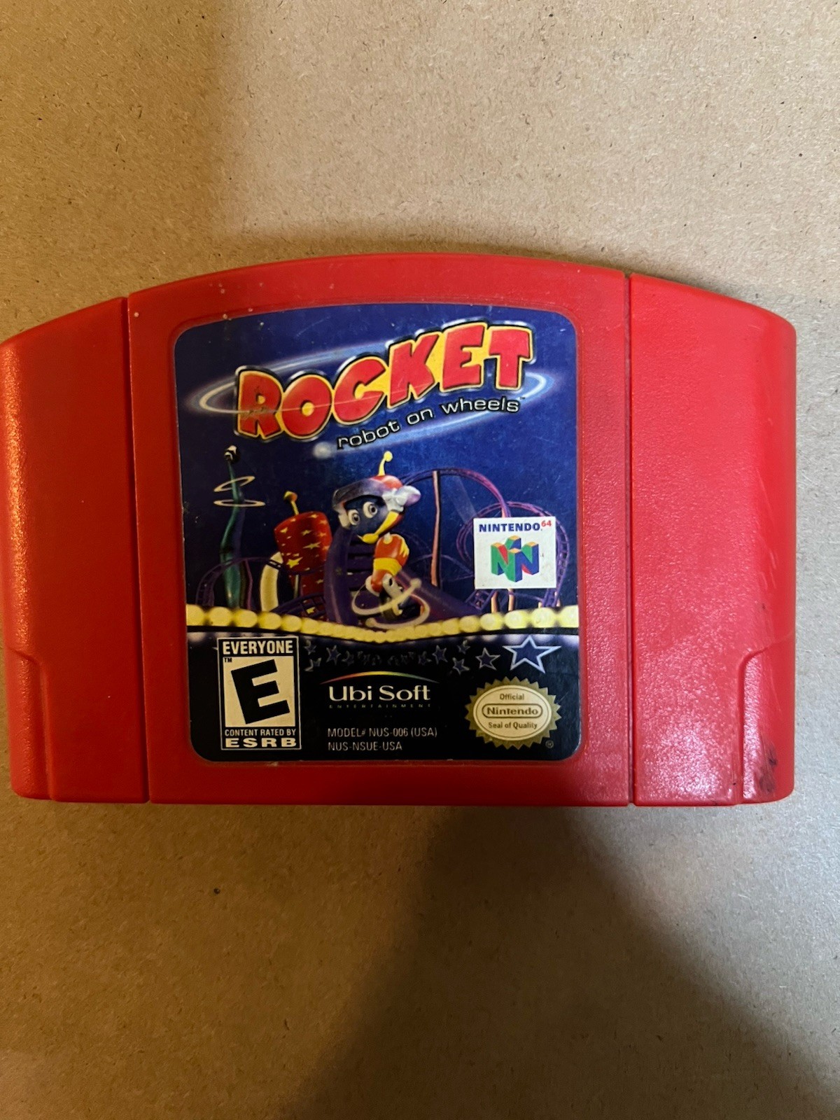 Ubisoft Rocket: Robot on Wheels 1999 Nintendo 64 N64 Game Cartridge.