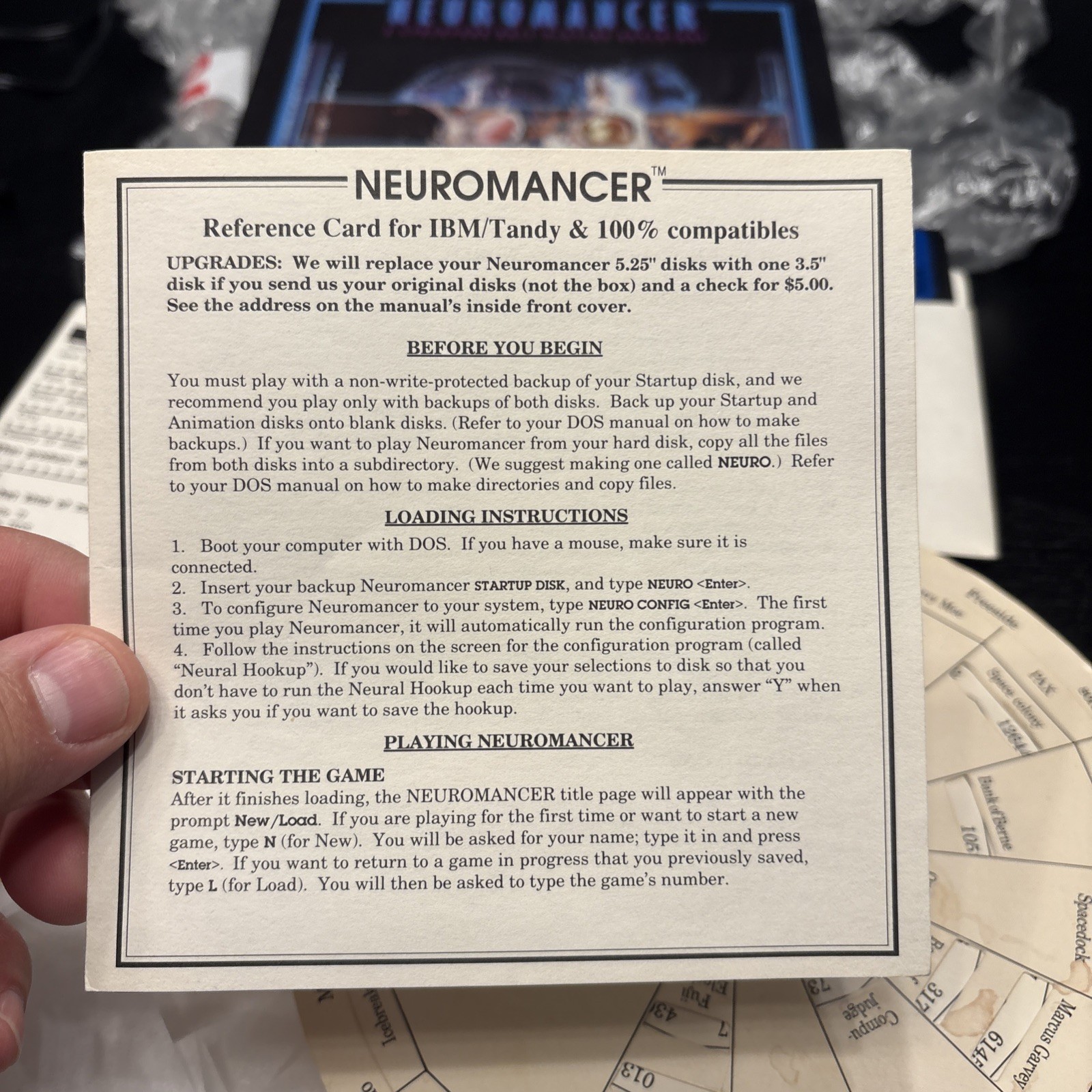 Neuromancer 1988: A Unique Cyberpunk RPGVideo Game CIB IBM / Tandy floppy Disc