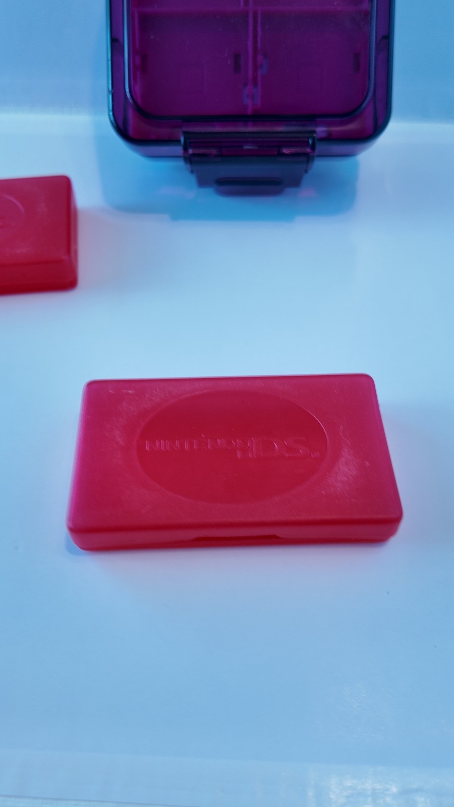 Nintendo 3DS Compact Game Cases, Clear Purple, Red Cases Holds 16 Game Cards