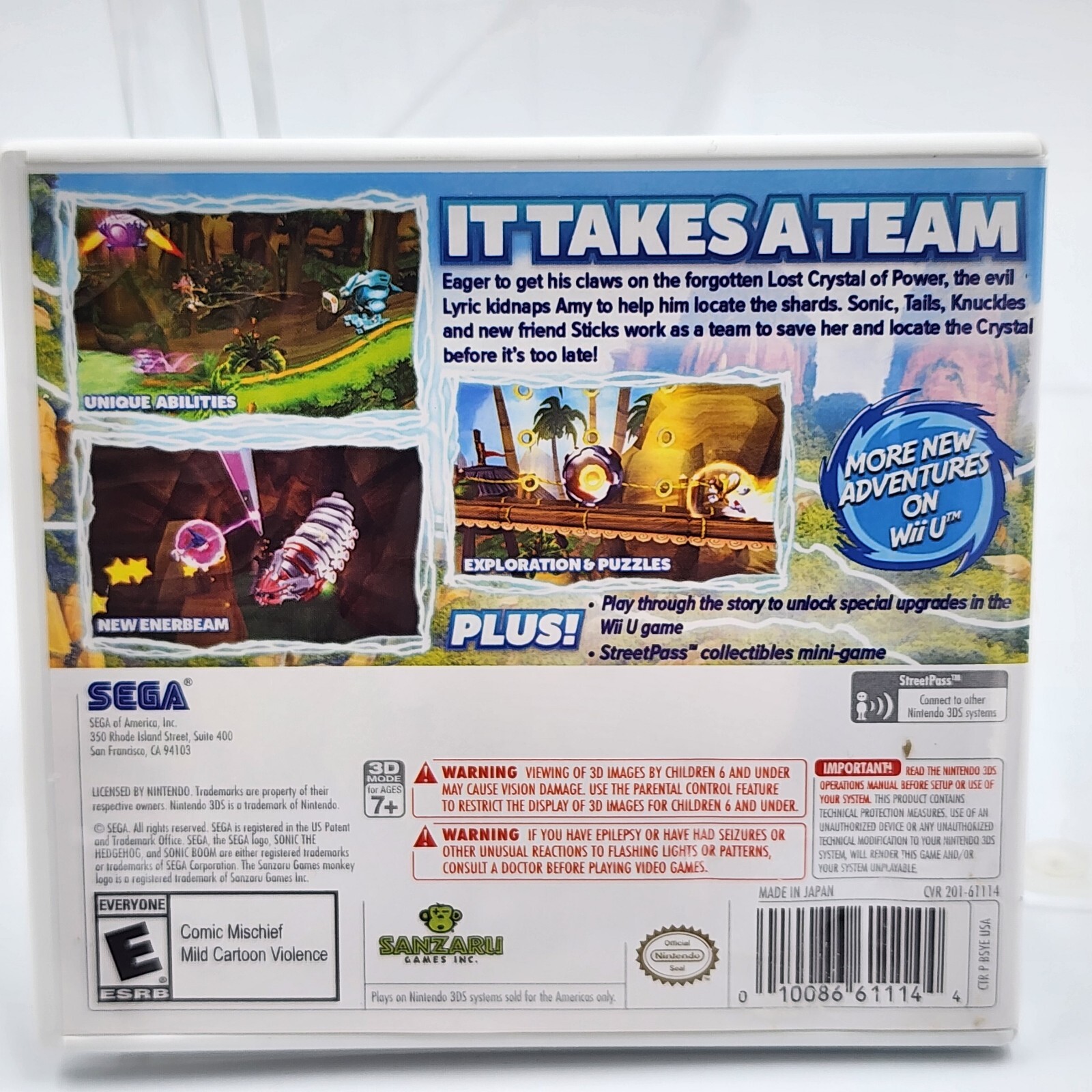 Sonic Boom Shattered Crystal Super CIB Mario Maker Loose Nintendo 3DS Tested