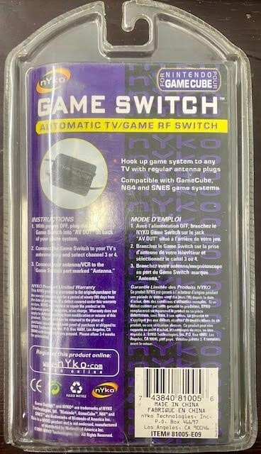Nyko RF Game Switch for Nintendo Game Cube N64 Super Nintendo SNES -New – Sealed