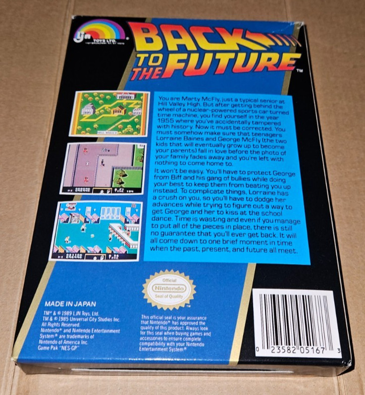 NES Back To The Future CIB Complete In Box Nintendo Entertainment System LJN