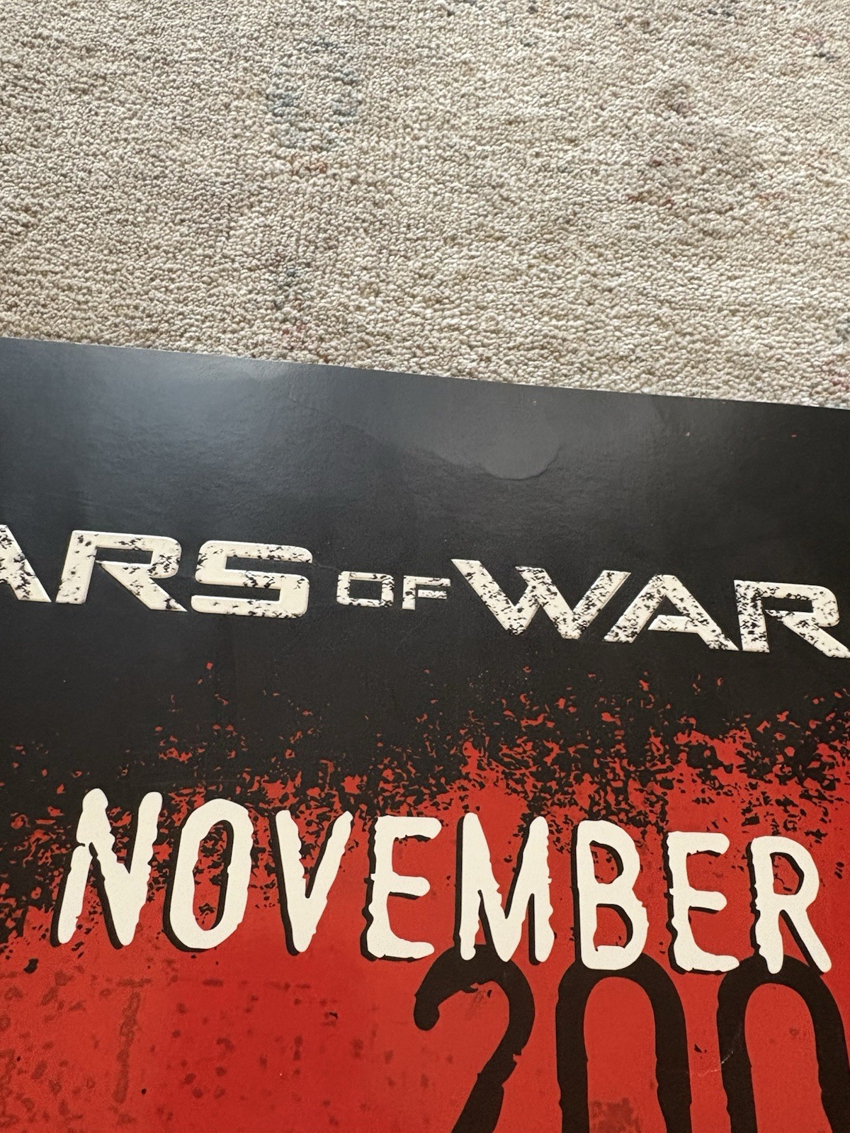 Gears of War 2 Xbox 360 Promo Launch Poster 22″x28″ 2008 Microsoft Rare XB360