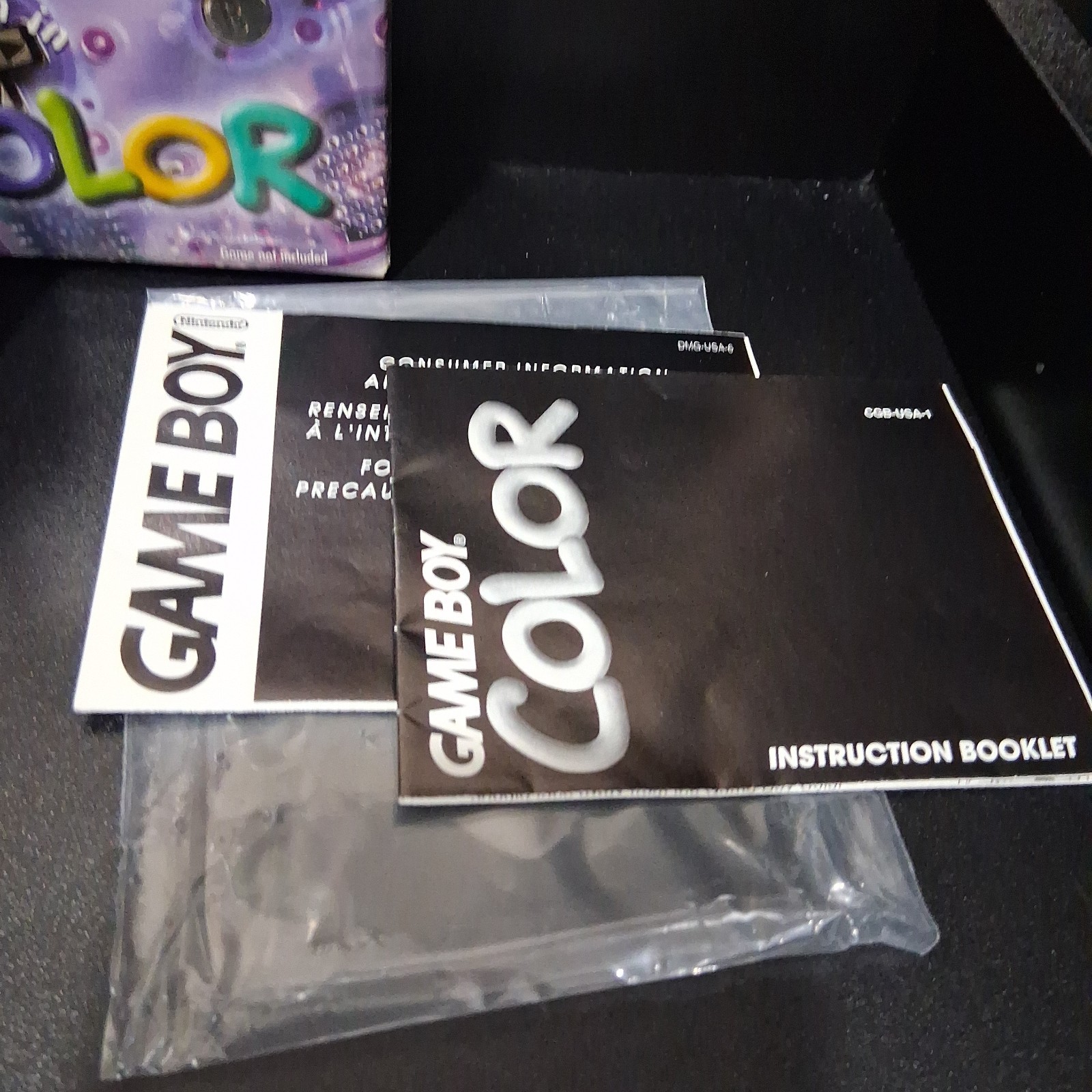 Clean! Nintendo GameBoy Color Atomic Purple Console Complete In Box CiB CGB-001