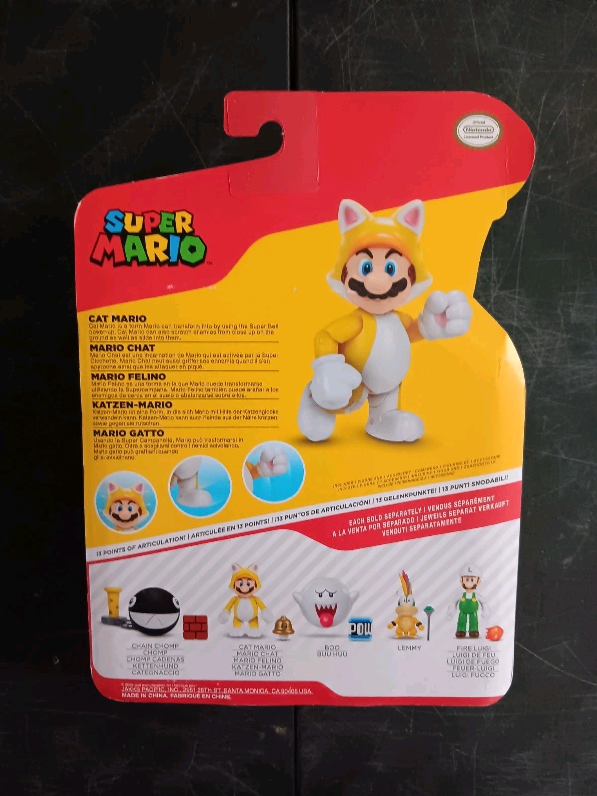 *FREE SHIP* 4″ CAT LUIGI TOAD SUPER MARIO World of Nintendo 3-PK Jakks Pacific