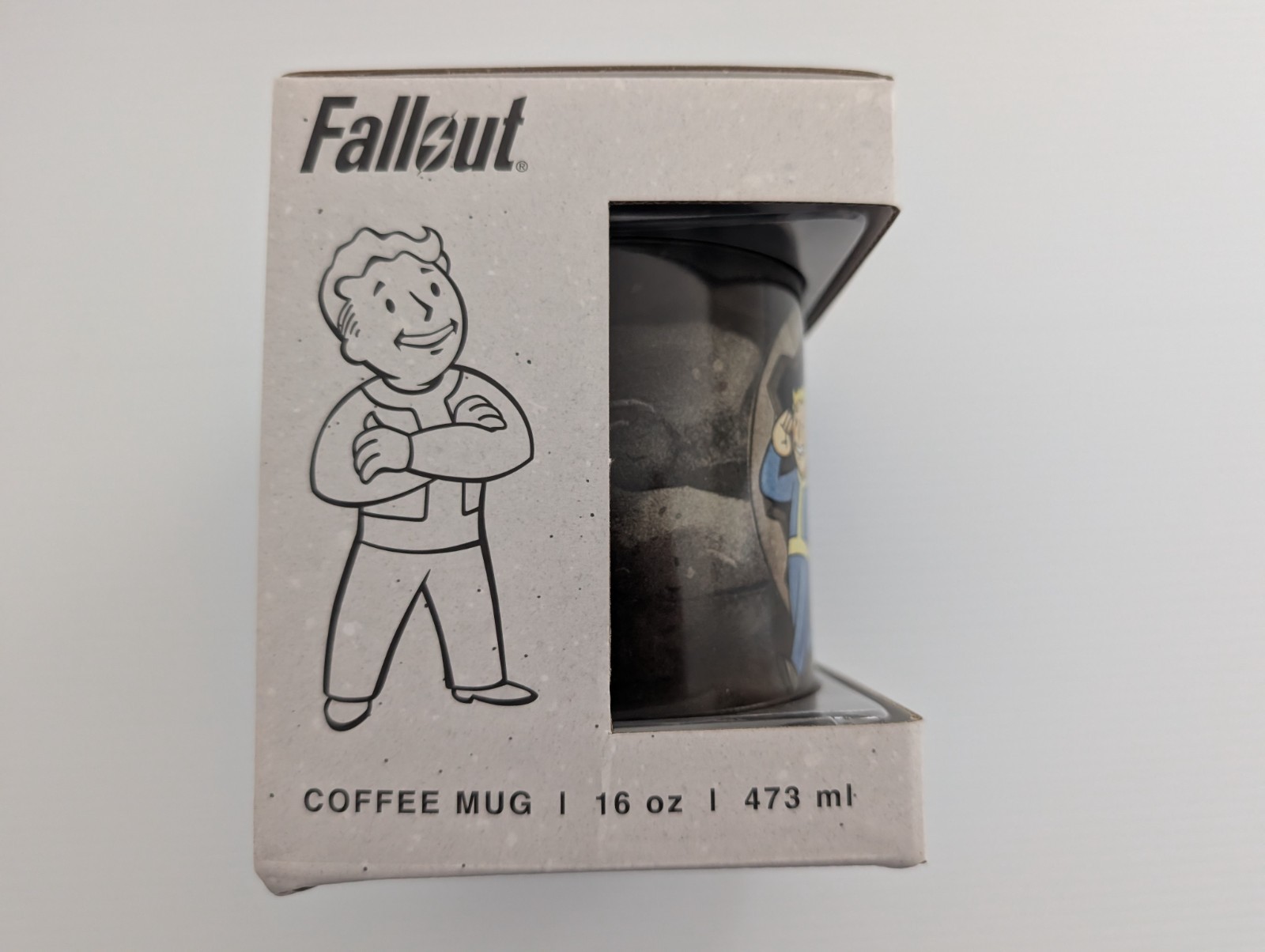 Fallout 76 Vault Boy Coffee Mug 16oz Black Ceramic Bethesda Gaming Cup w/ Box