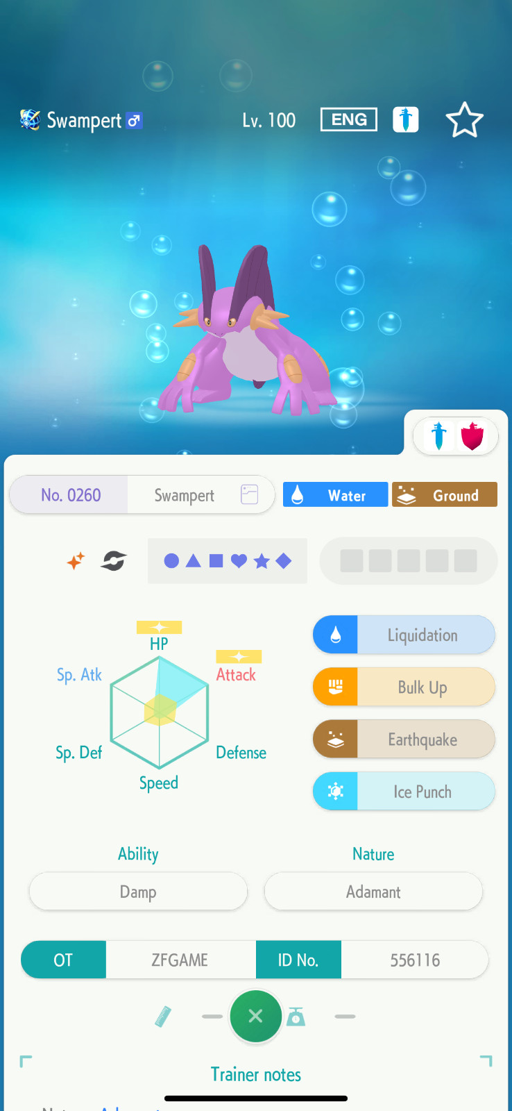 ✨6IV SHINY Swampert + EVS🚀 POKEMON HOME✨Champions✨Online delivery⚡