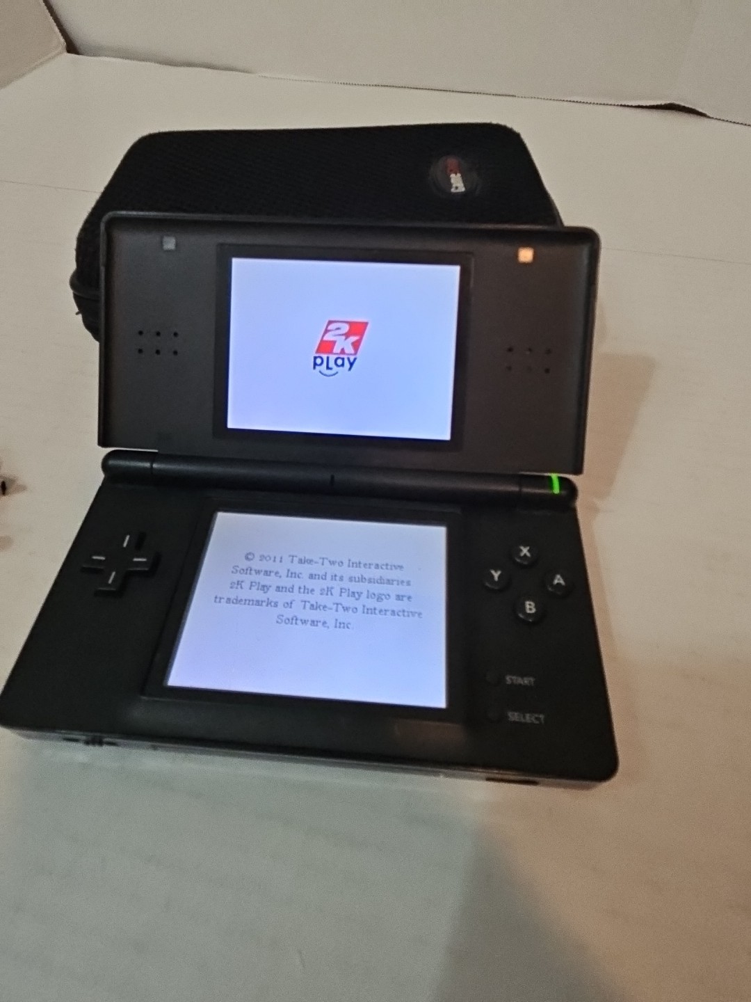 Nintendo DS Lite Onyx Black With Slot Protector. READ TESTED PARTS OR REPAIR