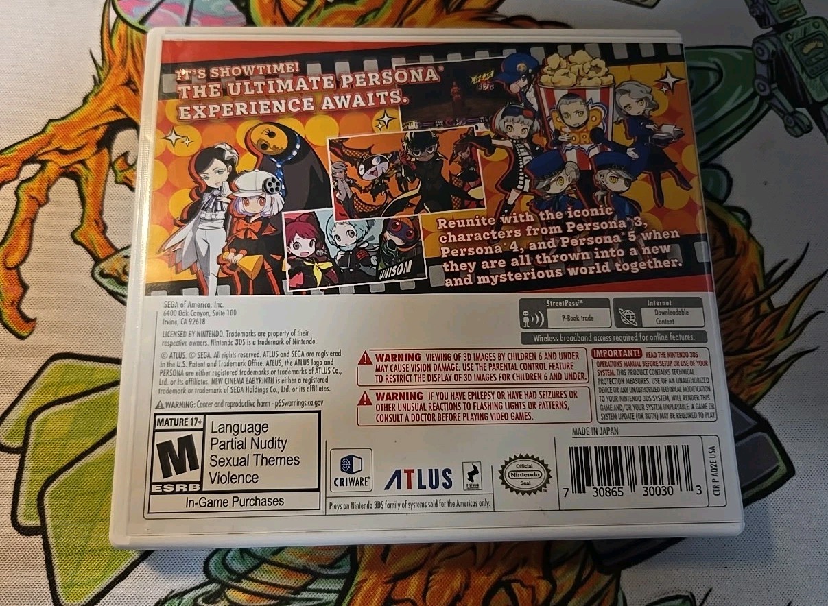 Persona Q2: New Cinema Labyrinth original case Nintendo 3DS US version