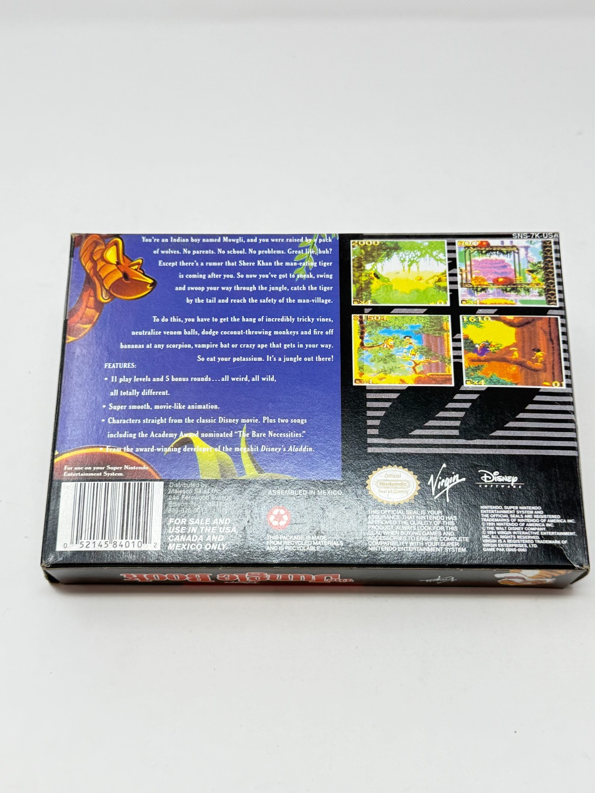 Jungle Book SNES CIB Authentic Made in Mexico Later Release Excellent