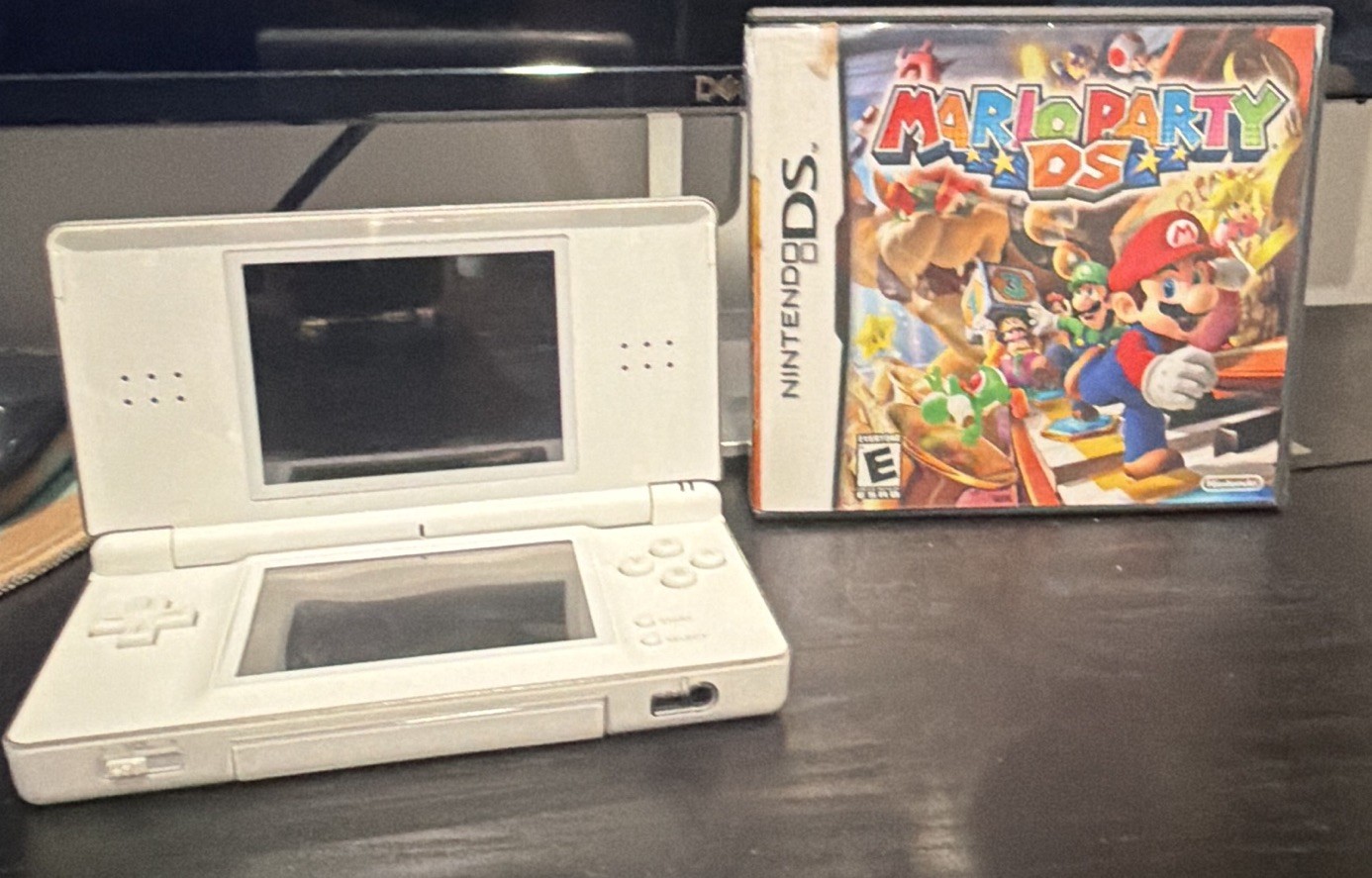 Nintendo DS Lite White Console w/ Mario Party DS, Case & Instruction Booklet
