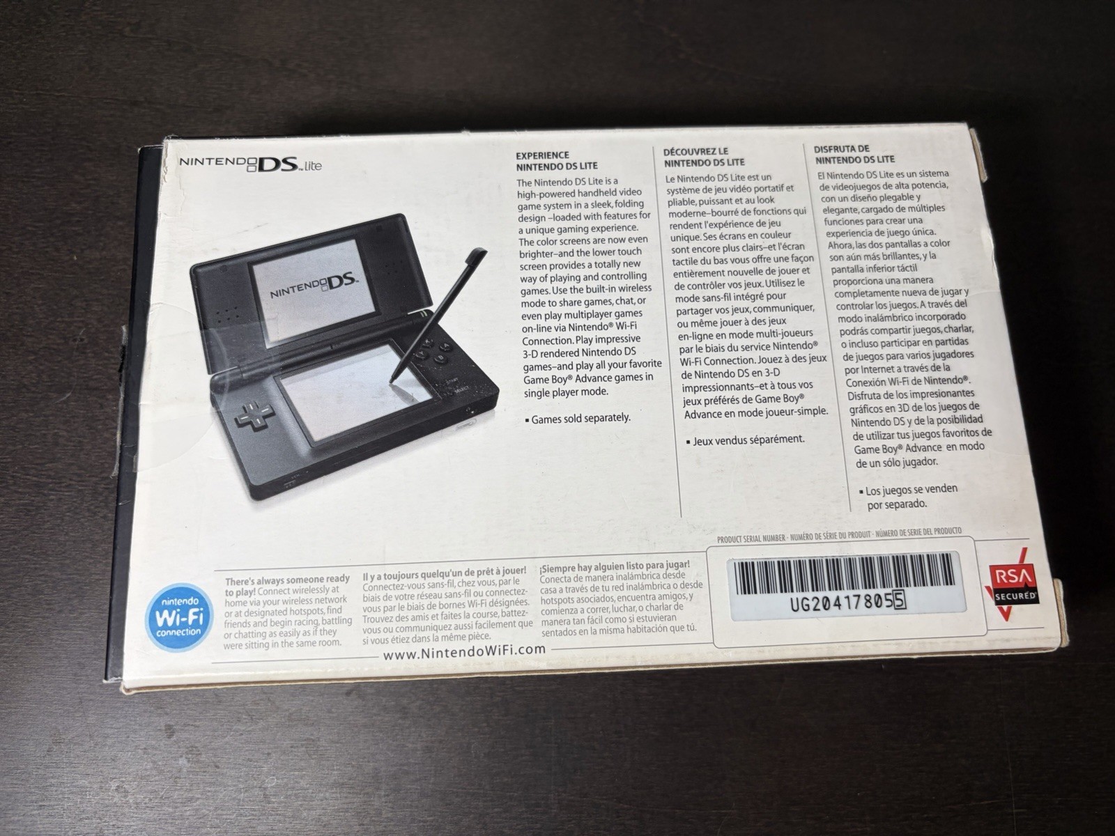 Nintendo DS Lite Handheld System Onyx Black Excellent System