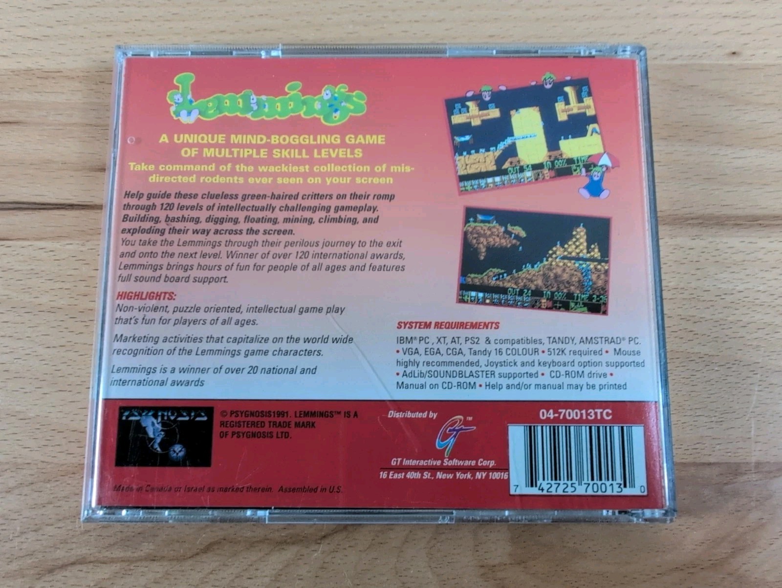 LEMMINGS (PC CD-ROM, 1991) Original Puzzle Adventure Game