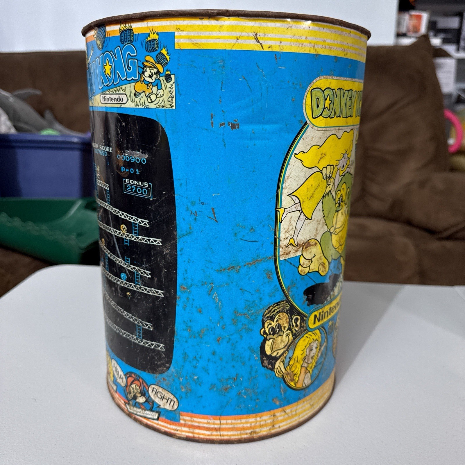 Nintendo DONKEY KONG Garbage Bin Trash Can Waste Basket NES Rare Edition 1982