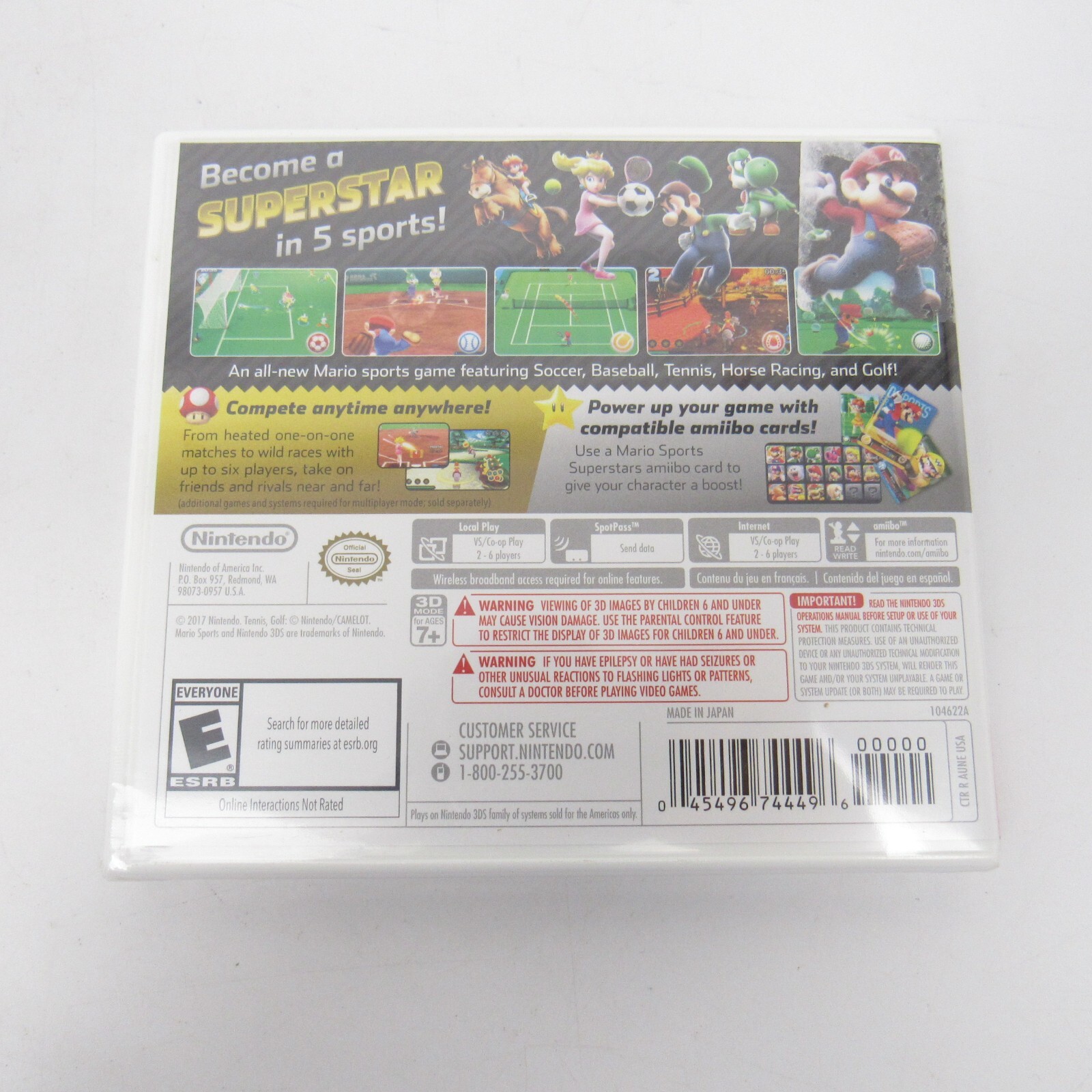Mario Sports Superstars Nintendo 3DS Video Game With Amiibo Card – New Sealed