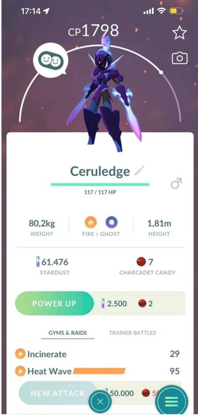 Armarouge / Ceruledge ( Charcadet Evolution ) Pokemon Tr@de Go