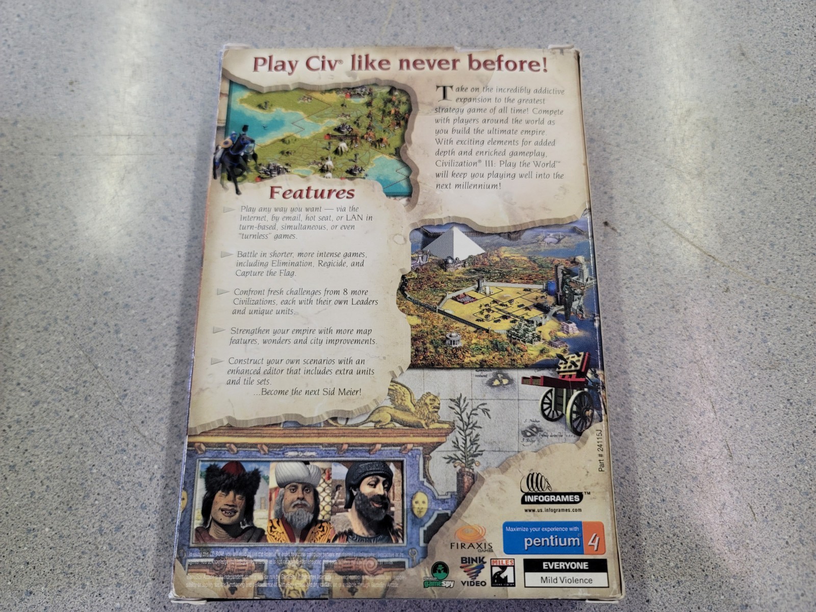 WINDOWS PC – CIVILIZATION III GOTY EDITION & PLAY THE WORLD EXPANSION – NM DISCS