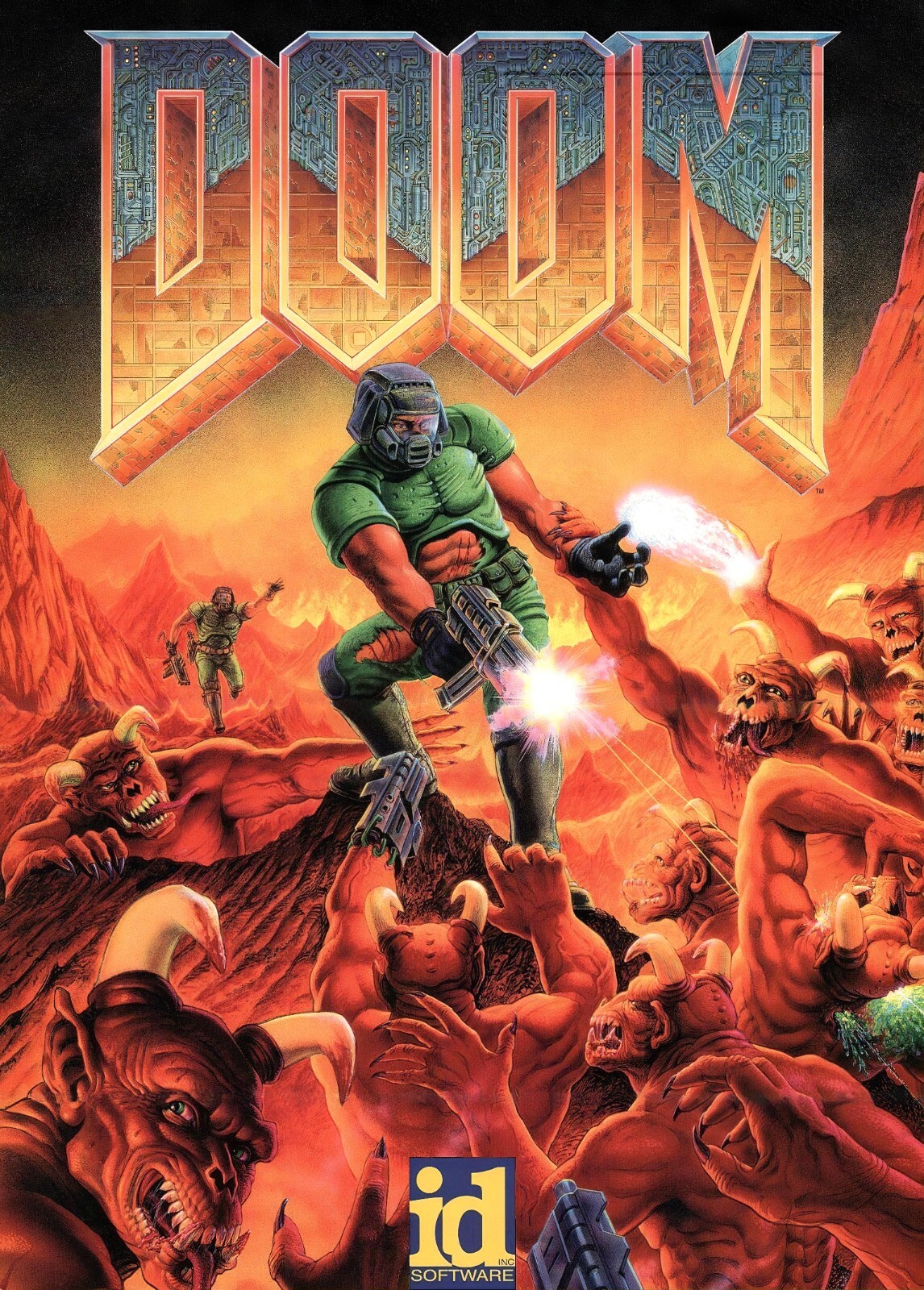 DOOM 1 (The Original) PC Game Big Box Small Art Print Wall Poster – Glossy