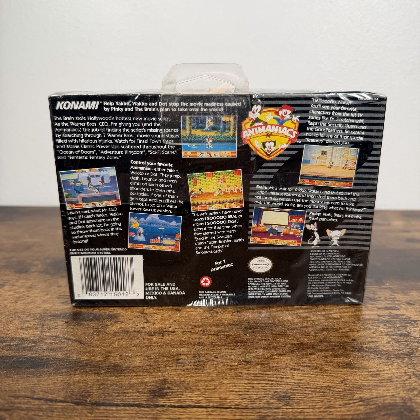 Vintage Animaniacs Super Nintendo SNES SEALED Complete in Box (CIB) w/ Hang Tab