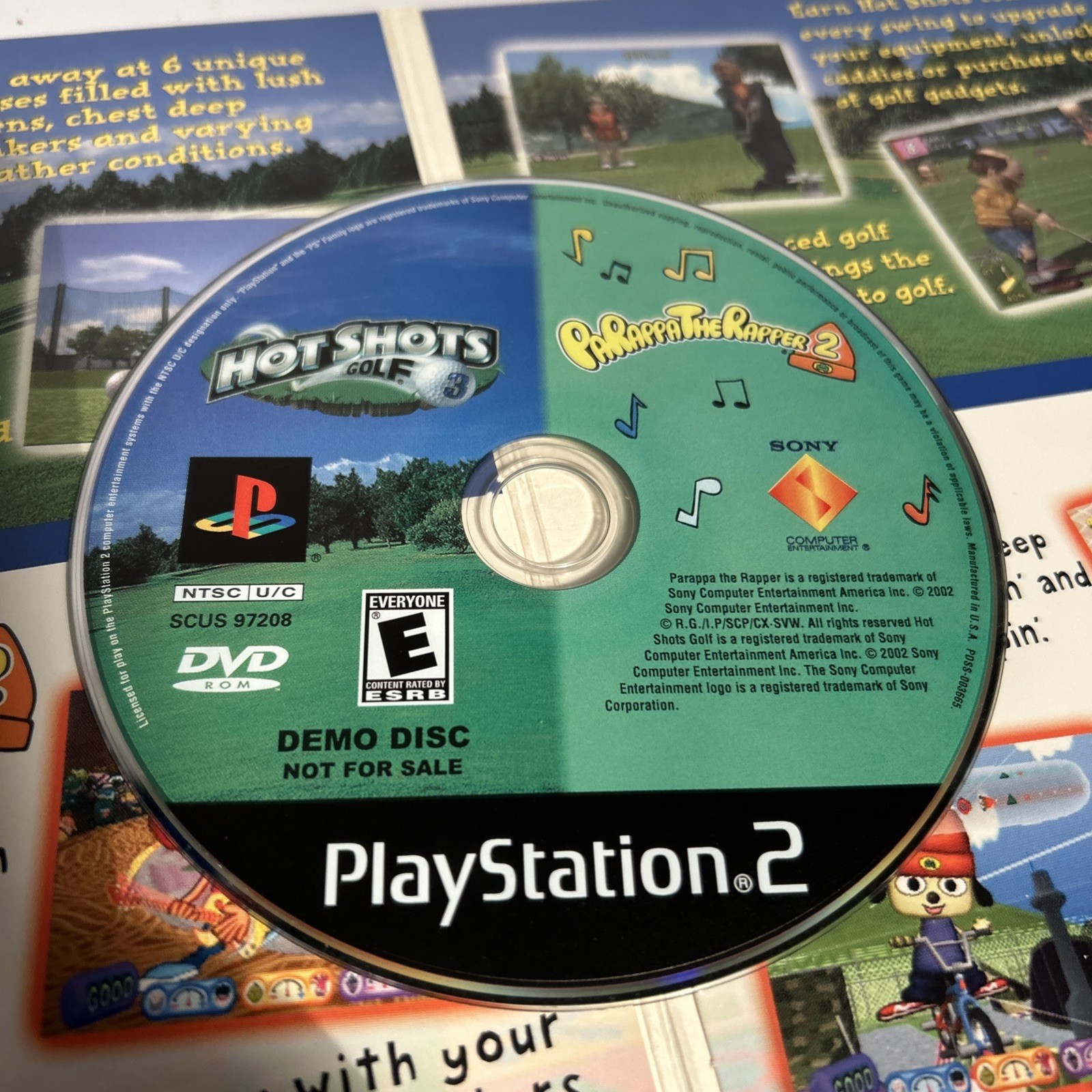 Parappa the Rapper 2 & Hot Shots Golf 3 Double Demo Disc PlayStation 2 PS2