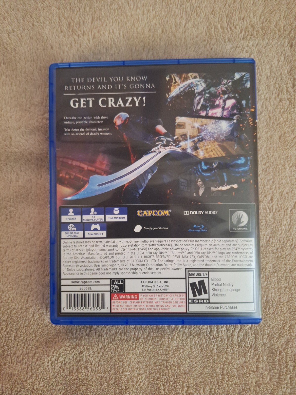 DEVIL MAY CRY 5 PS4/PS5 CIB! ADULT OWNED!