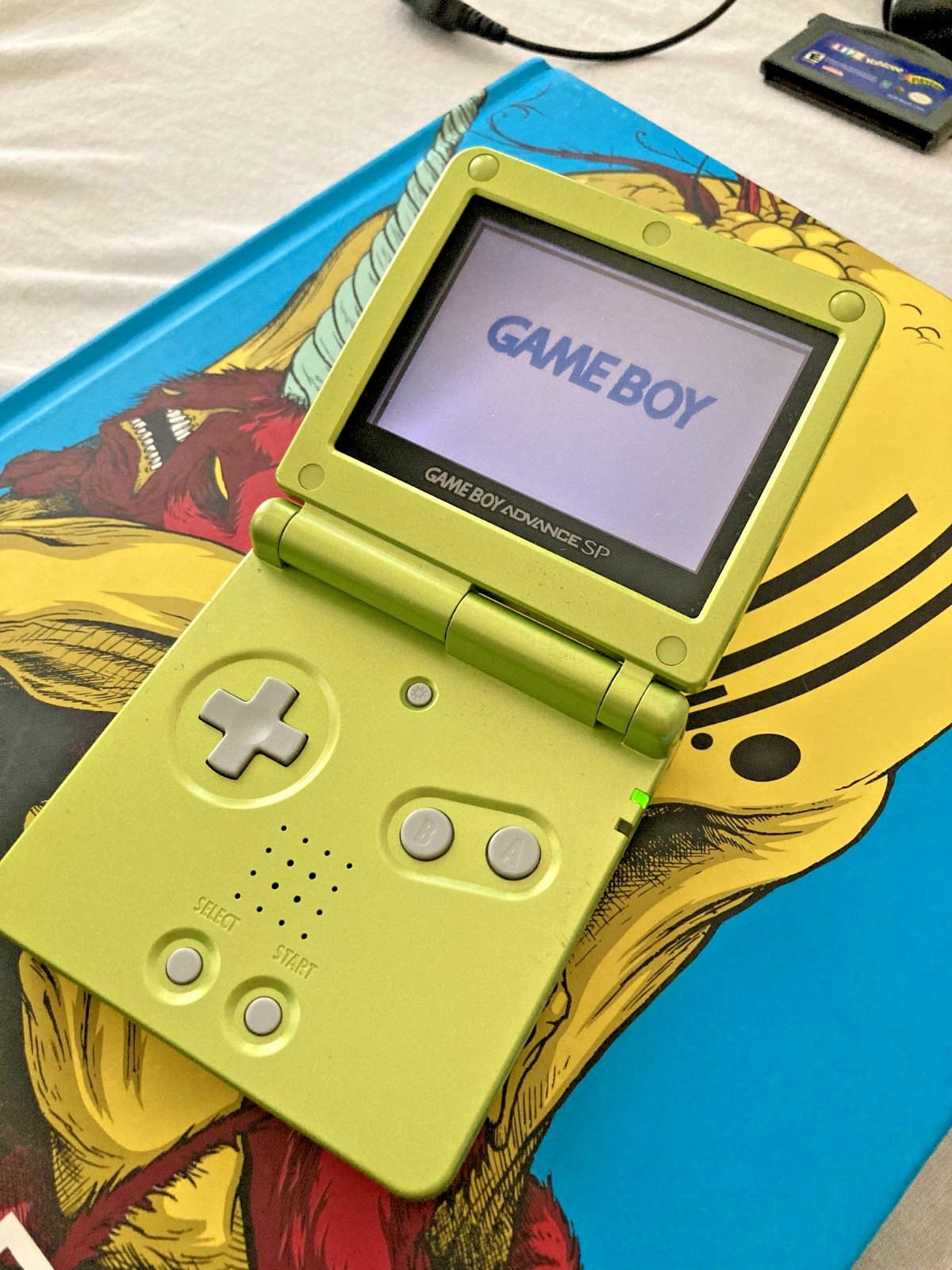 Nintendo Gameboy Advance SP Lime Green AGS-001 Bundle – Tested w/ Charger/Games