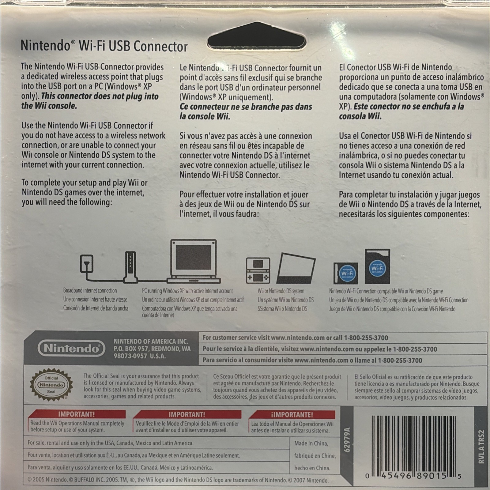 BRAND NEW -Nintendo Wi-Fi USB Connector Wireless Network Adapter Wii Nintendo DS