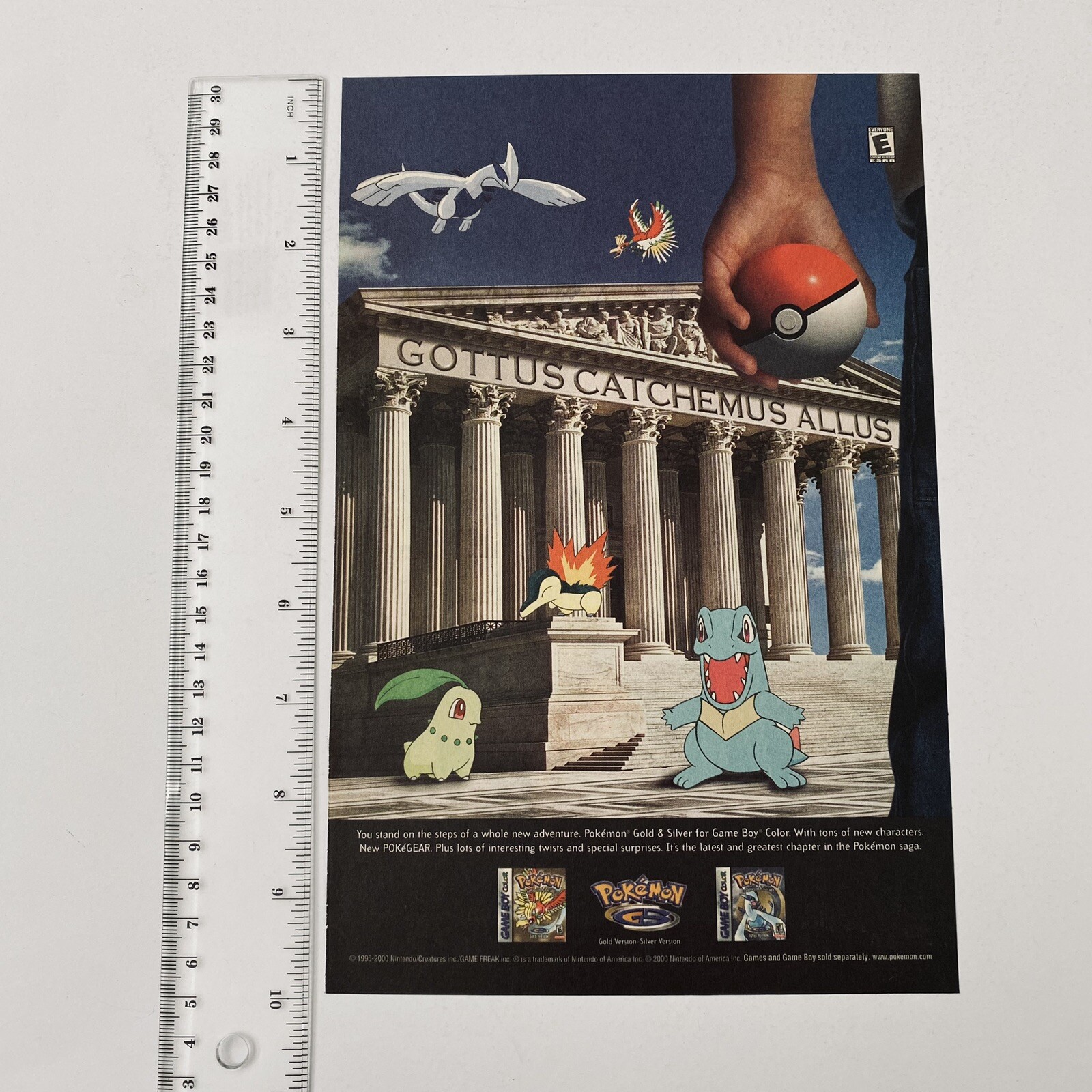 Pokémon Gold & Silver Game Boy Colour Nintendo Promo Poster 2000s Rare Print Ad
