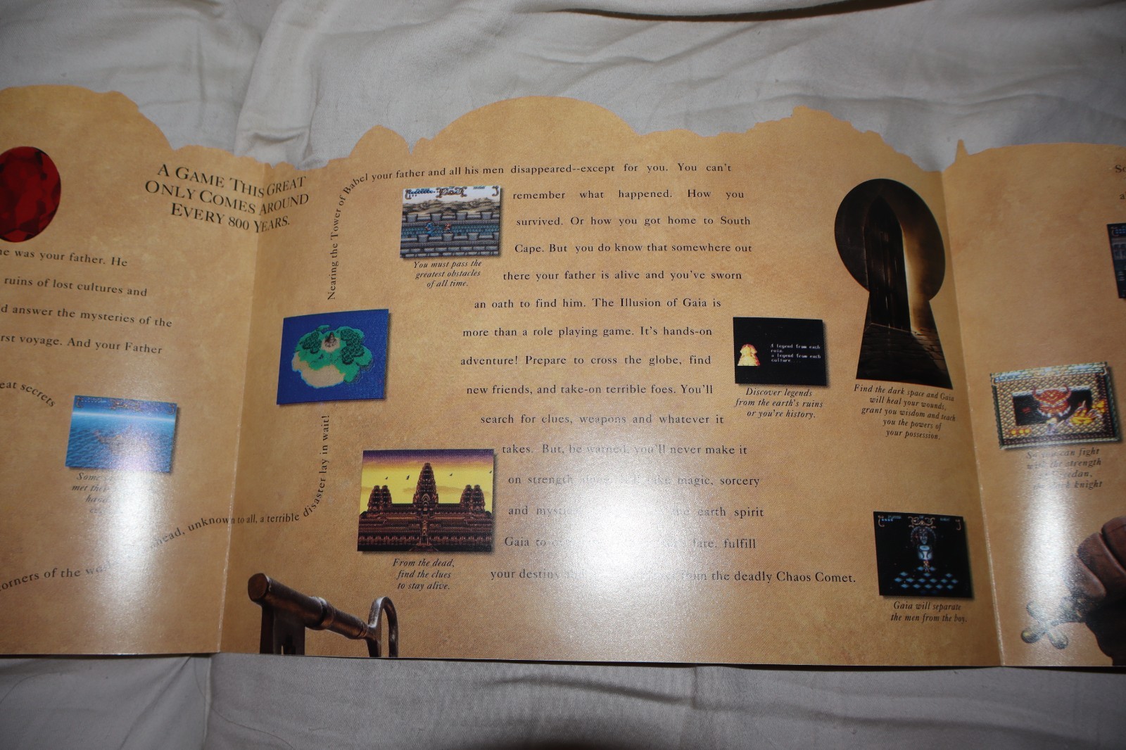 Super Nintendo SNES Illusion of Gaia Fold Out Flyer Insert PROMO