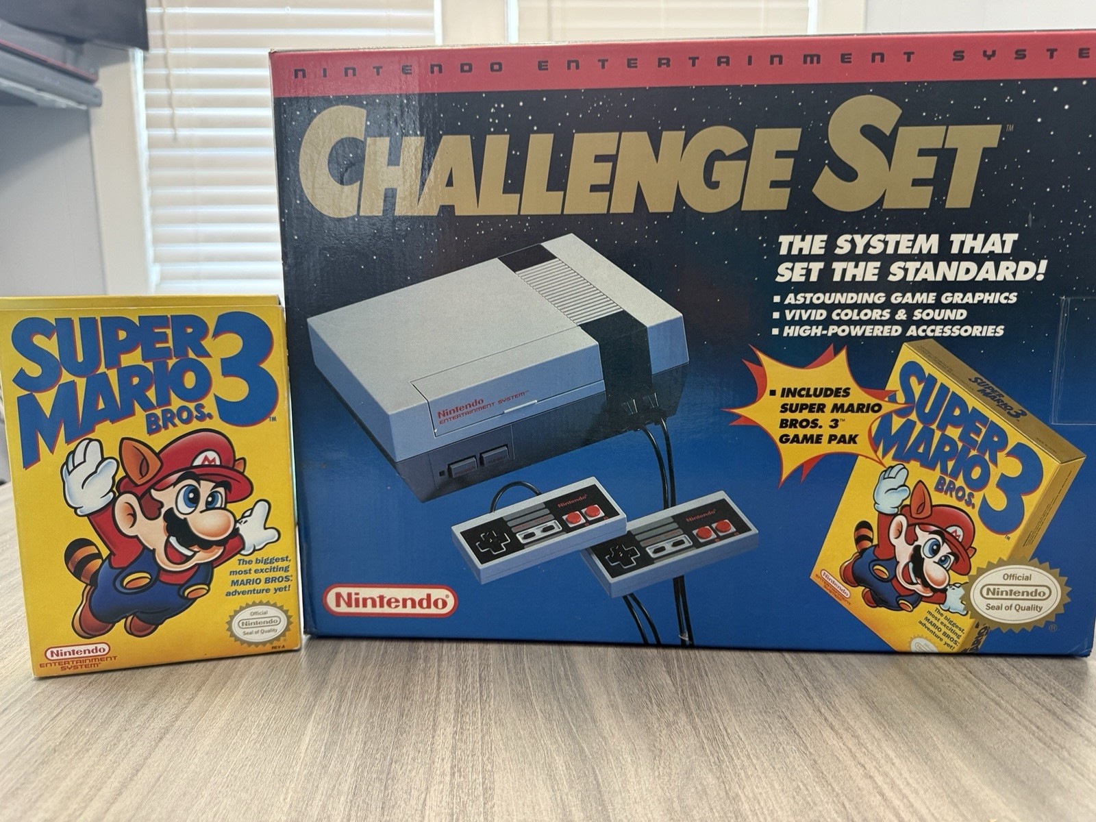 Nintendo NES Console Challenge Set in Box W/ Super Mario Bros 3 – TESTED & WORKS