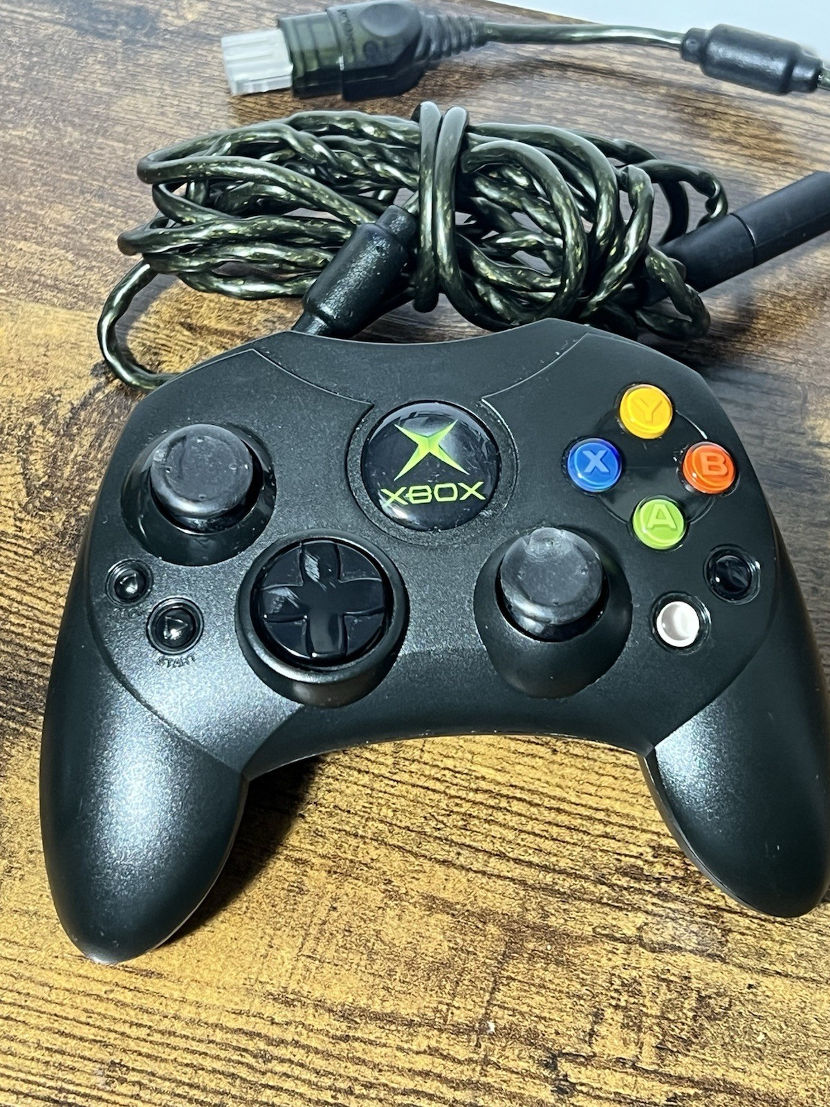 Original Microsoft Xbox Controller S Type Black X08-69873 OEM Wired Tested NICE