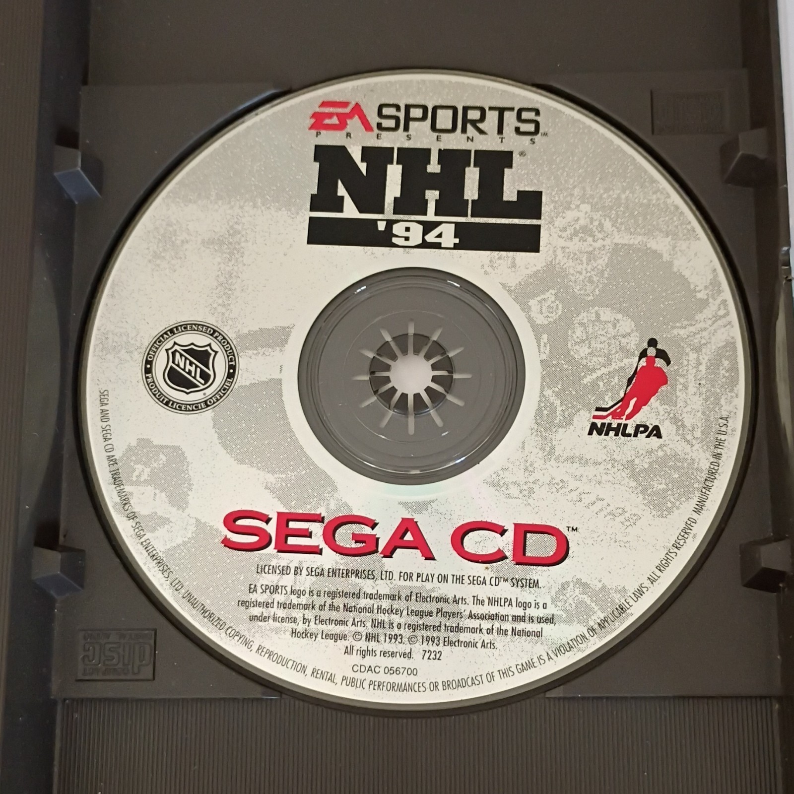 EA Sports NHL ’94 (Sega CD) w/ Manual & Case NTSC-U/C 1994 GA Hockey