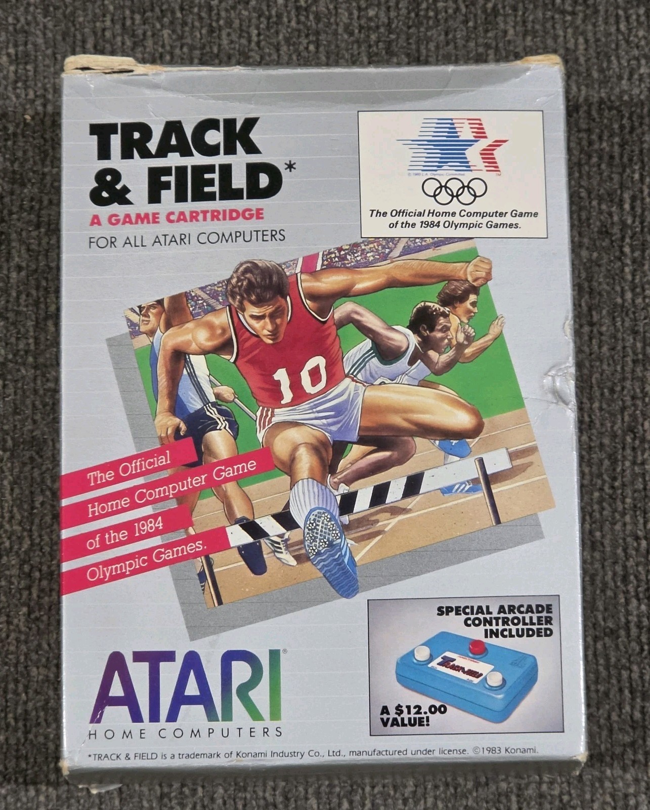 Track & Field Complete In Box With Controller Atari 400 800 1200XL TESTED 8 Bit