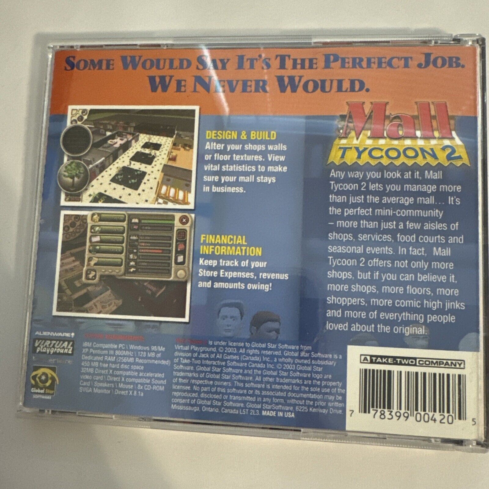 Mall Tycoon 2 (PC CD-ROM, 2003) Global Star Software