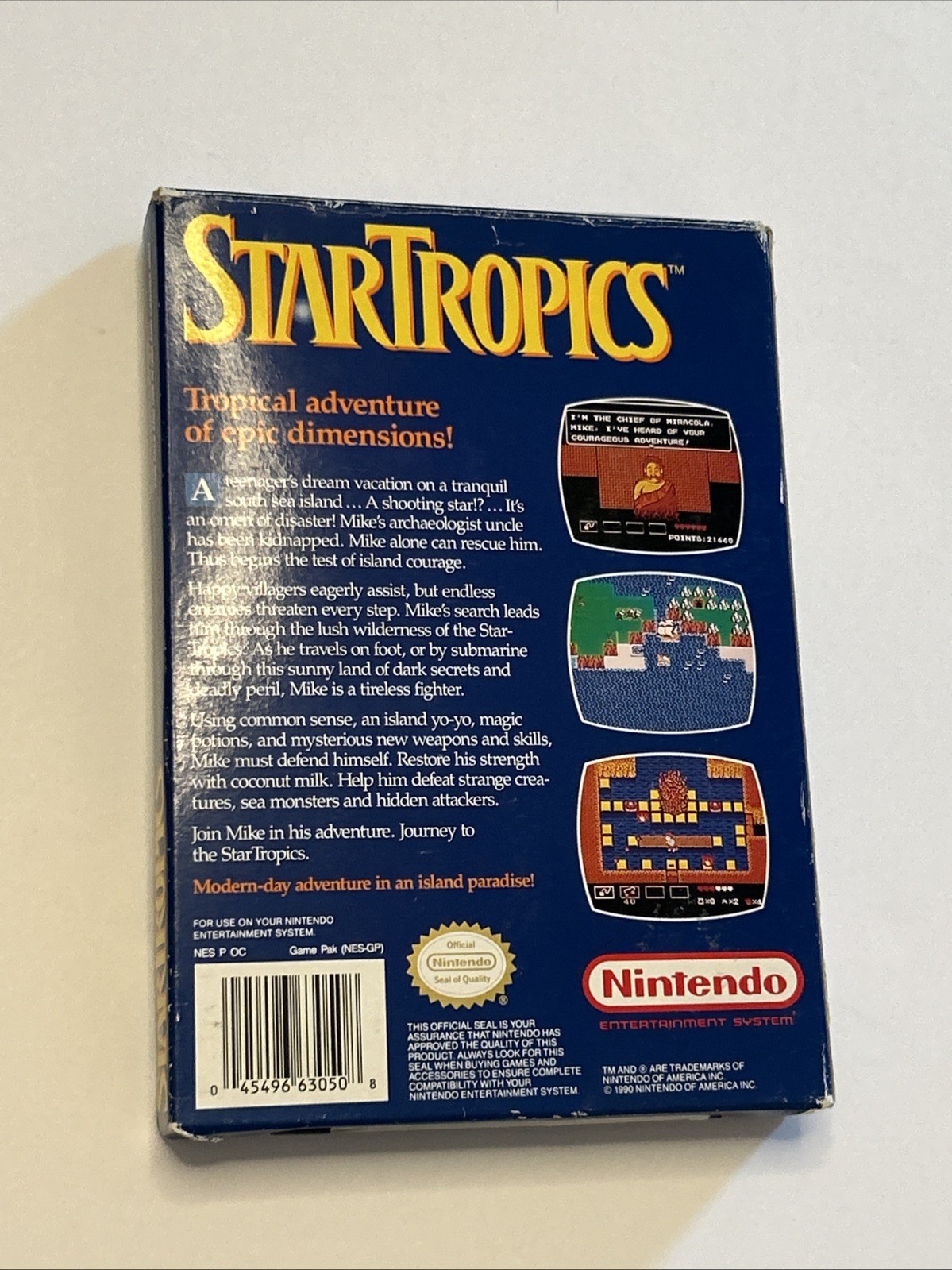 StarTropics – Nintendo NES (1990) – Complete in Box (CIB) W/ Box Manual Letter