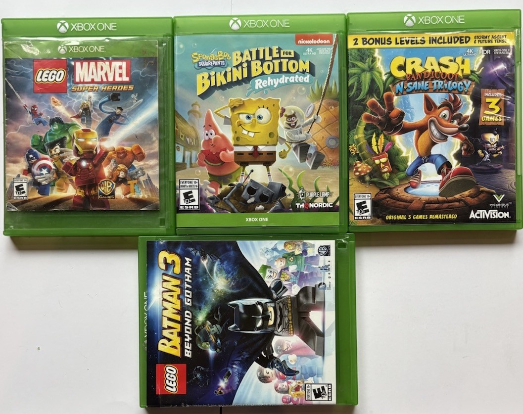 Microsoft Xbox One S 1TB Console Bundle w/ 2 Controllers & 19 Games all Tested!