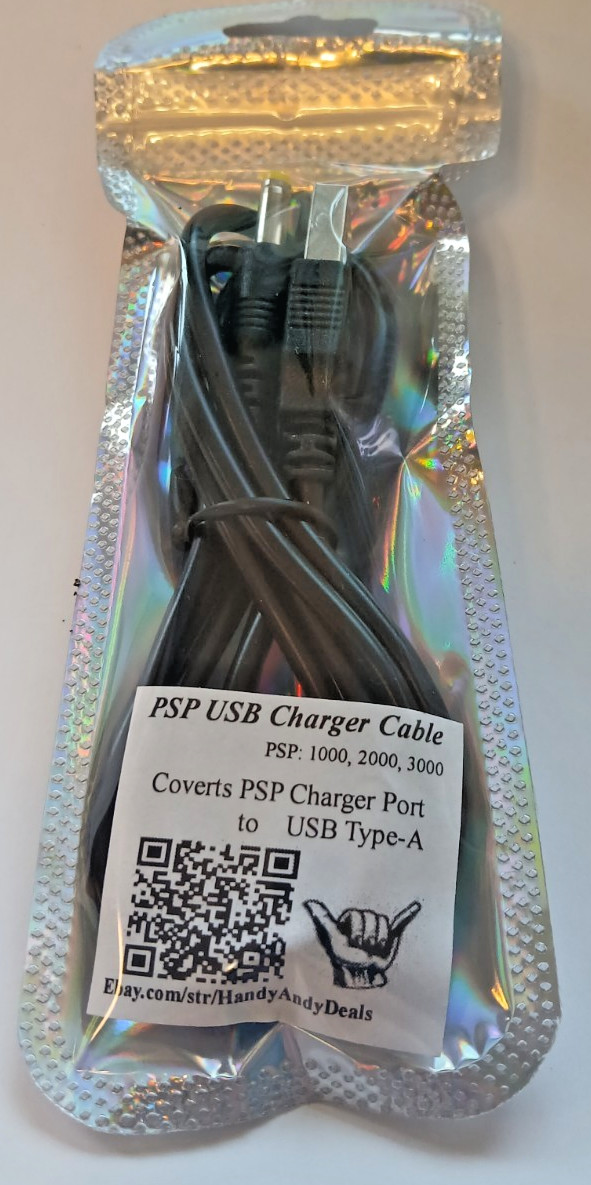 PSP USB Type-A Charger Cable, 3 Feet Long PSP: 1000, 2000, 3000 Charger