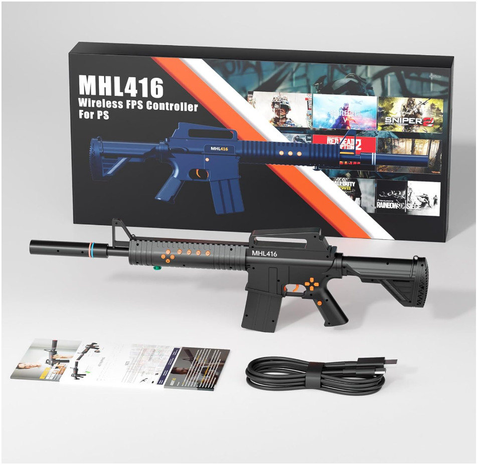 MHL416 Wireless Controller for PS5/PS4 – Motion Aim Controller for FPS Games.