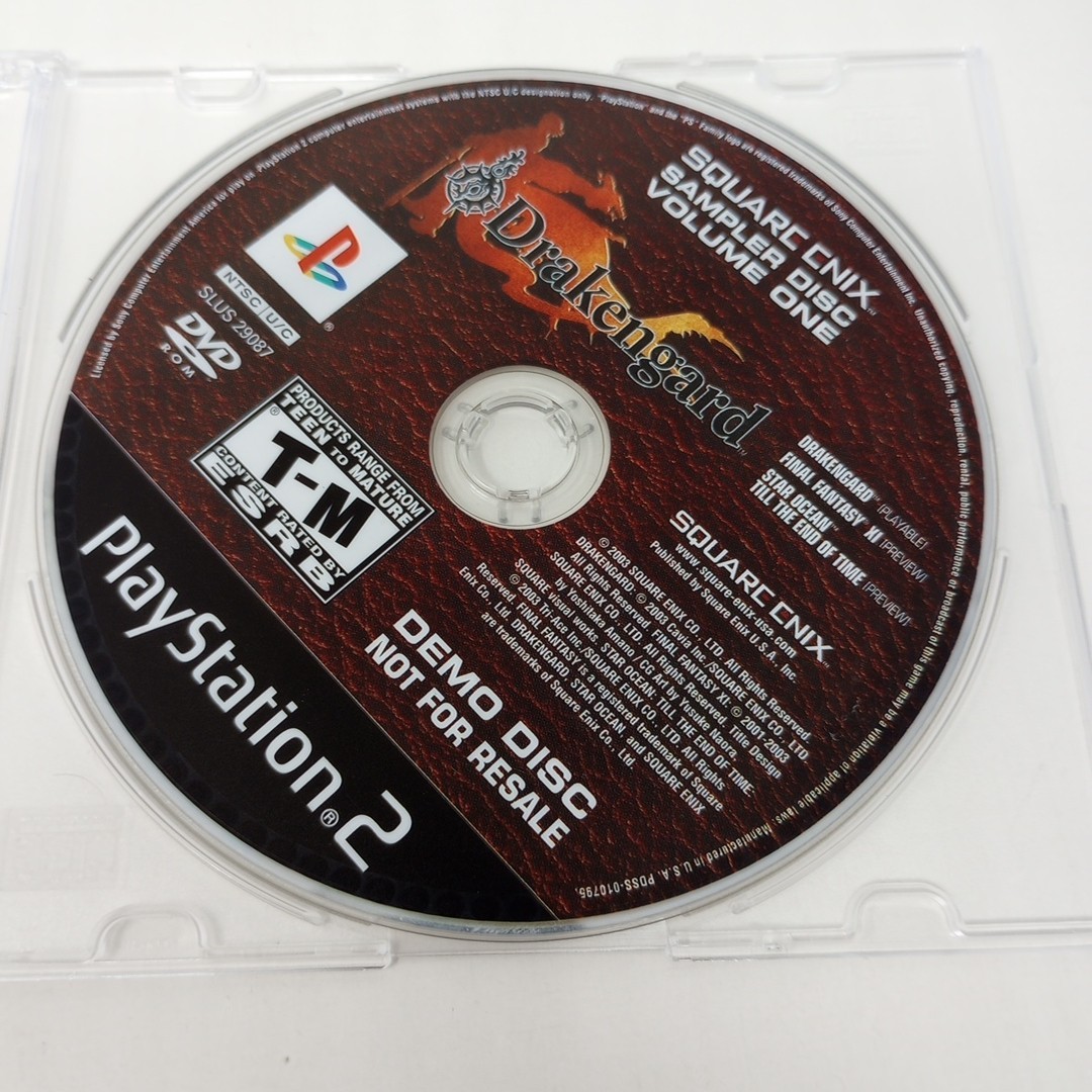 Drakengard (Playstation 2) PS2 Square Enix Sampler Demo Disc & Sleeve