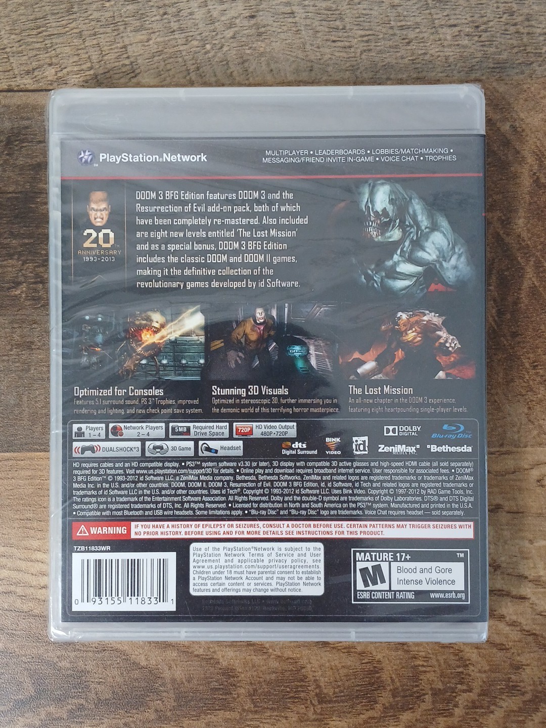 Doom 3 BFG Edition (Sony PlayStation 3, 2012) SEALED