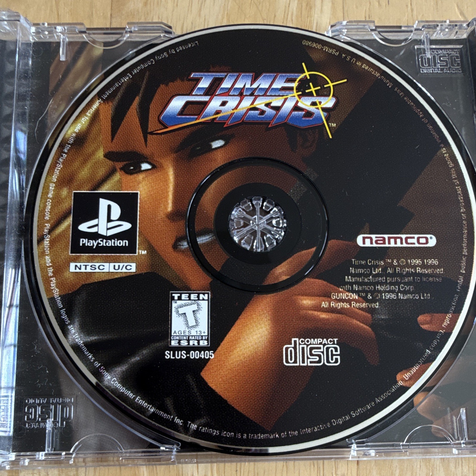 Time Crisis PS1 w/ Manual, T-Teen NTSC-U/C (US/CA) 1996 Shooter Black Label