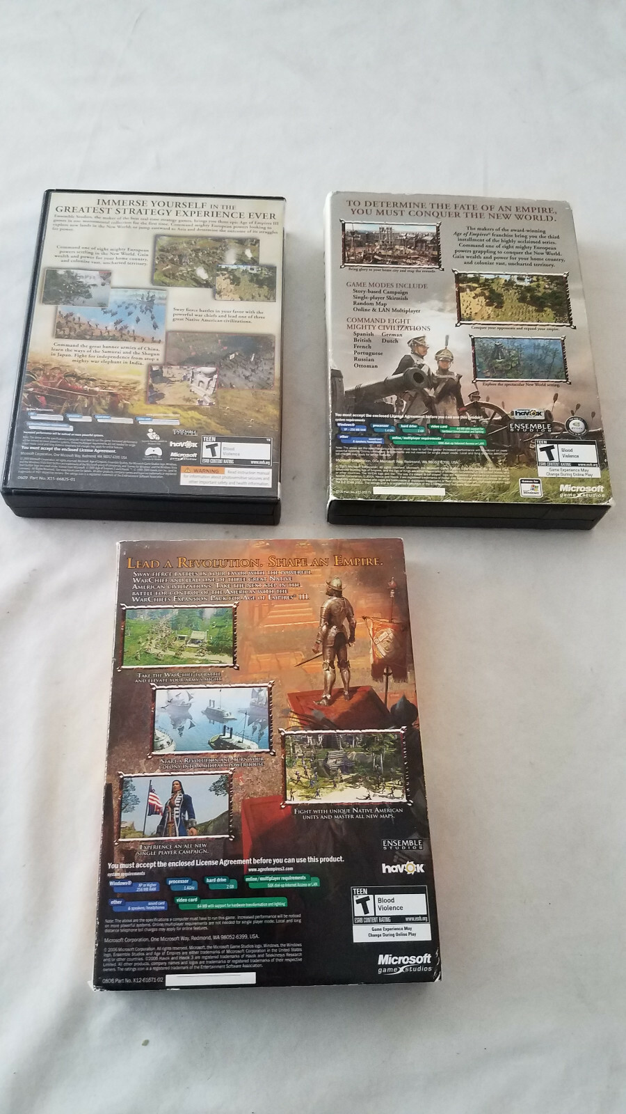 Age of Empires III – Complete Collection, The War Chiefs, etc PC CD product keys