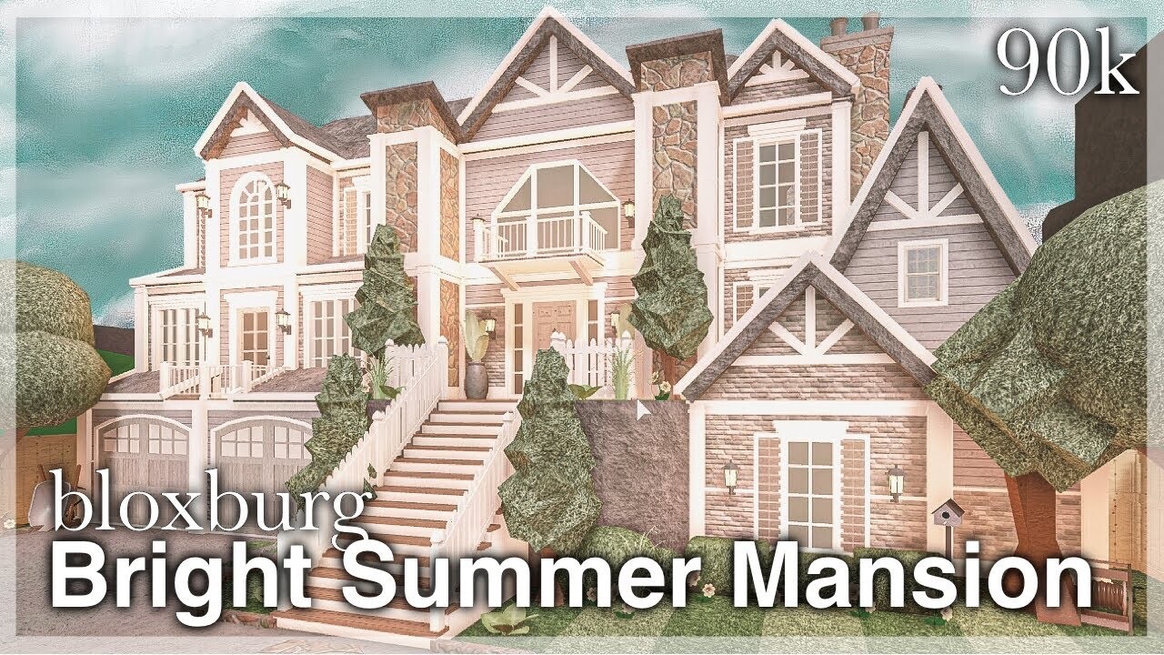 BRIGHT SUMMER MANSION BLOXBURG.CHECK DESCRIP.FAST BUILDER FOR CHEAP PRICE