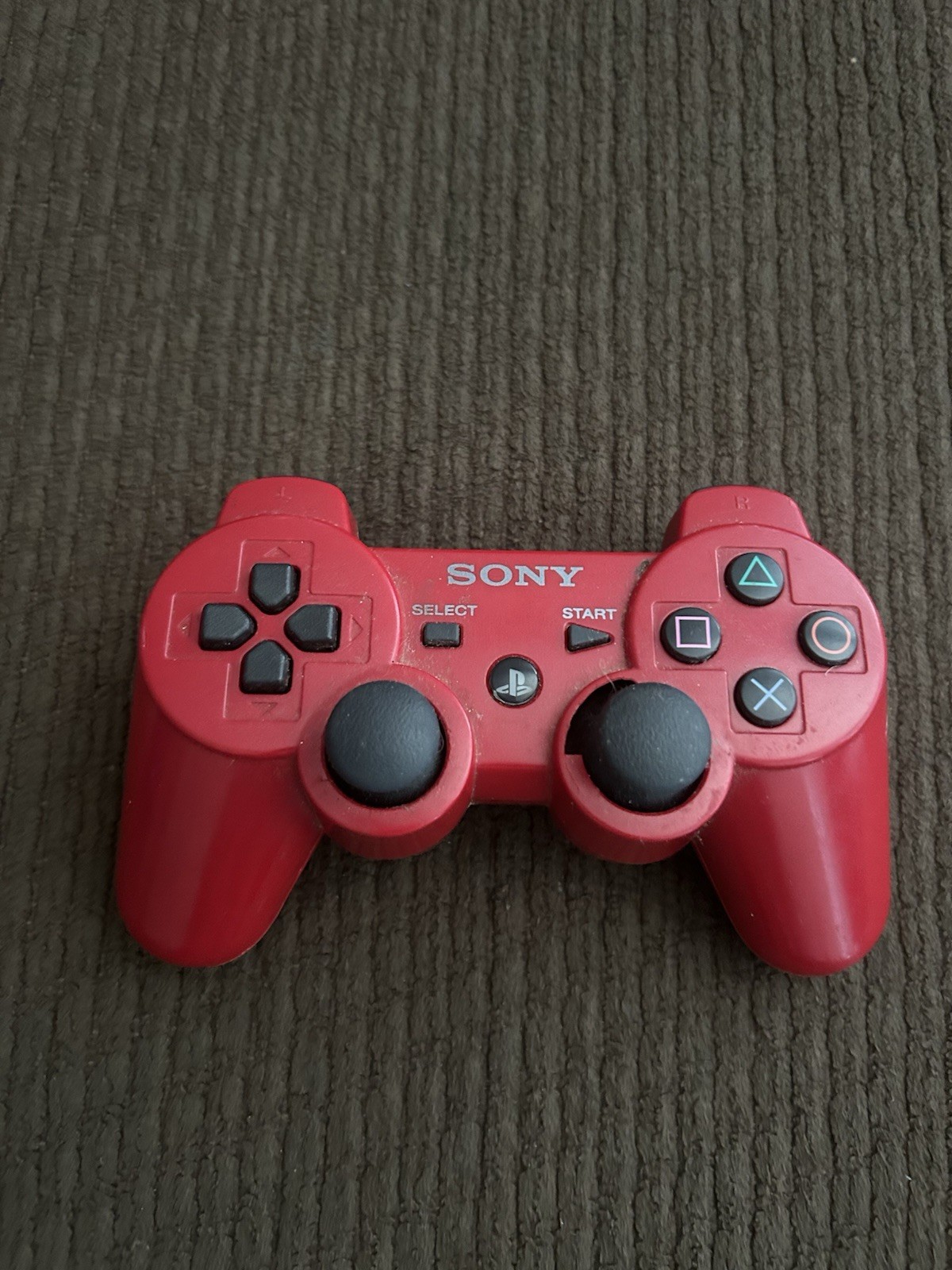 Sony PS3 DualShock 3 Red Controller OEM & Third Party Green Lightning Untested