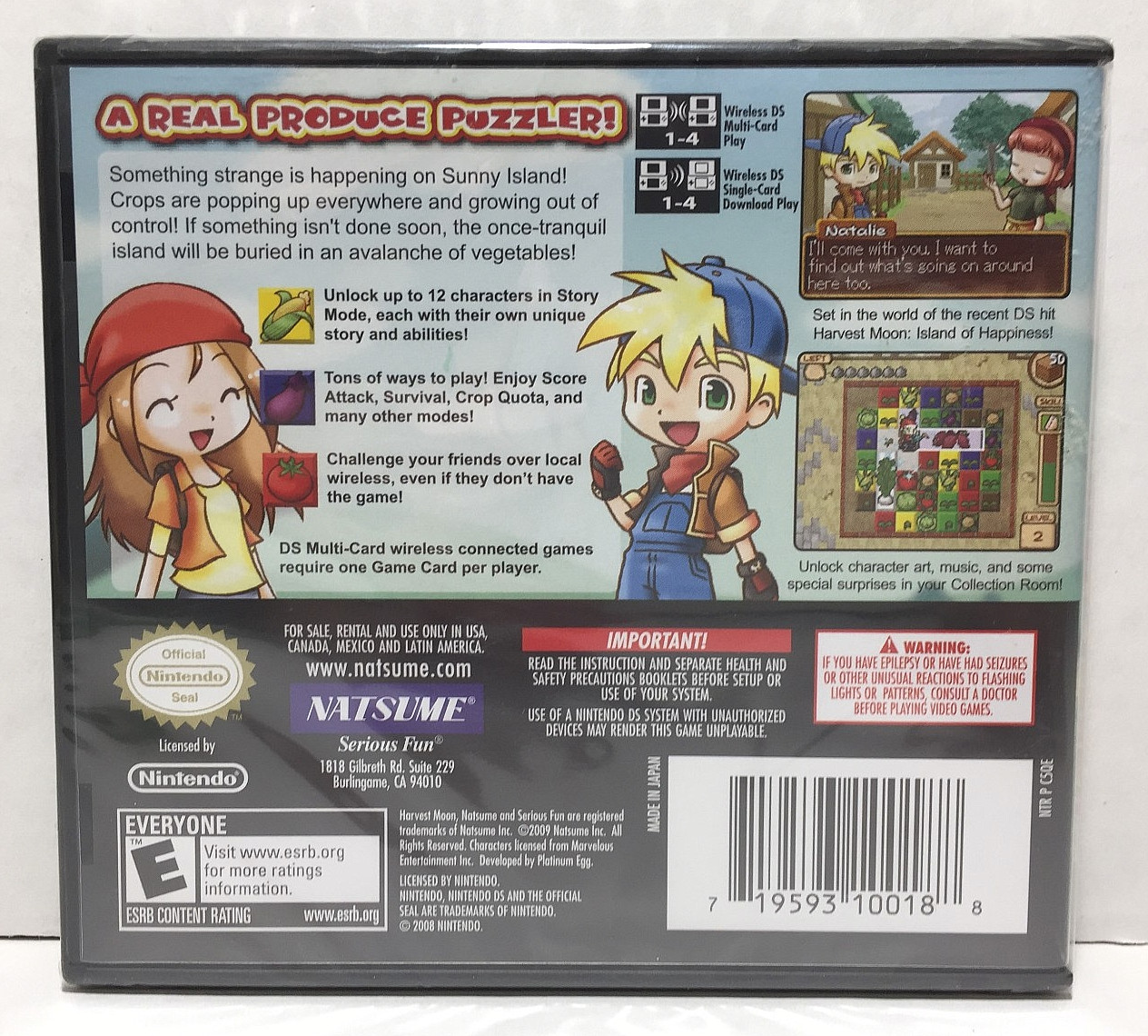 NEW sealed HARVEST MOON Frantic Farming NINTENDO DS Natsume 3DS Action PUZZLE