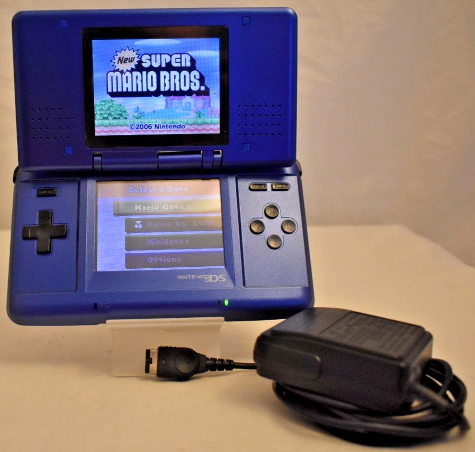 Nintendo DS Lite Cobalt Handheld System – Blue/Black New shell Charger