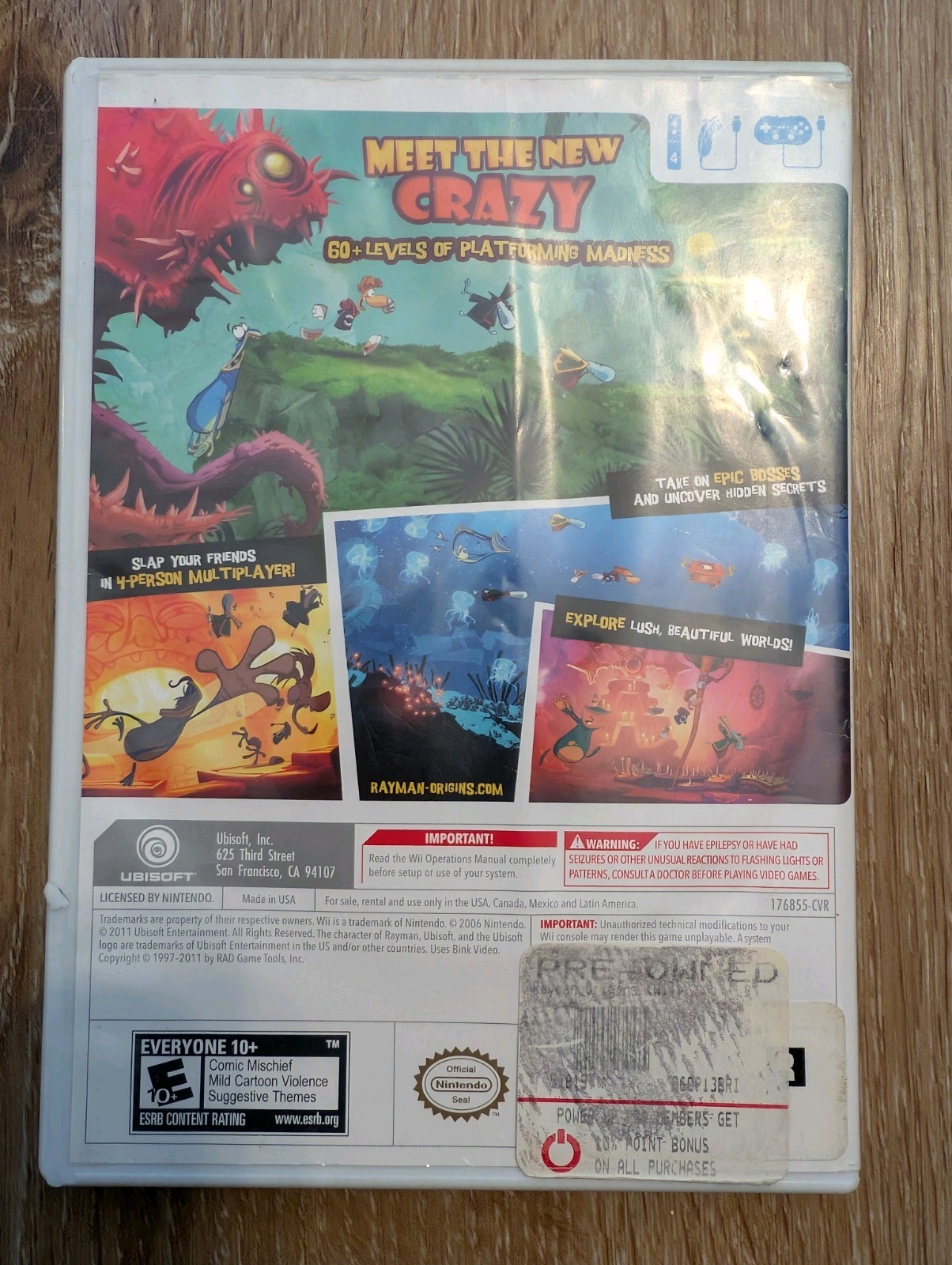Rayman Origins Nintendo Wii Game Complete and Tested